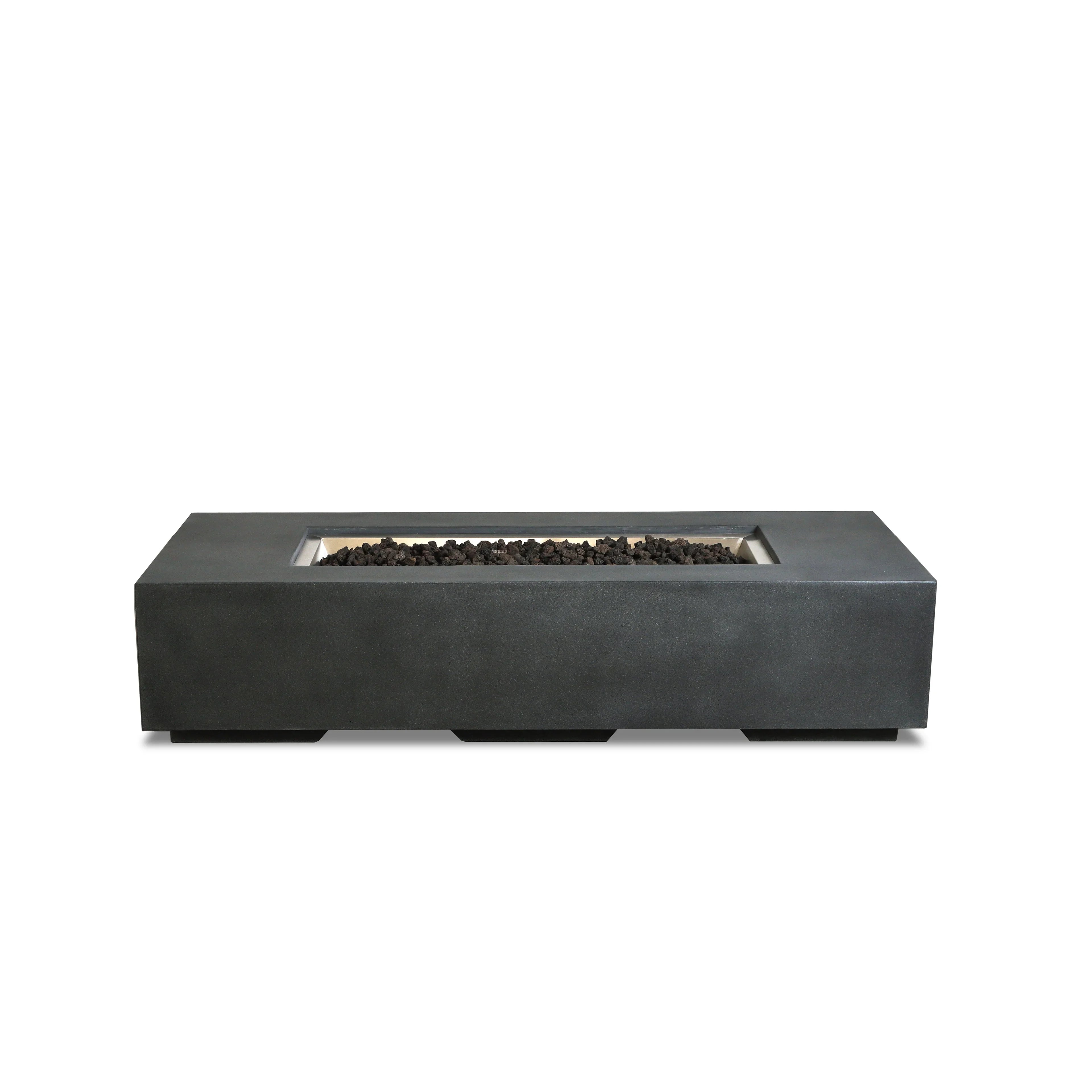 Beton 72" Rectangular Gas Fire Pit#Finish_Graphite (GR)