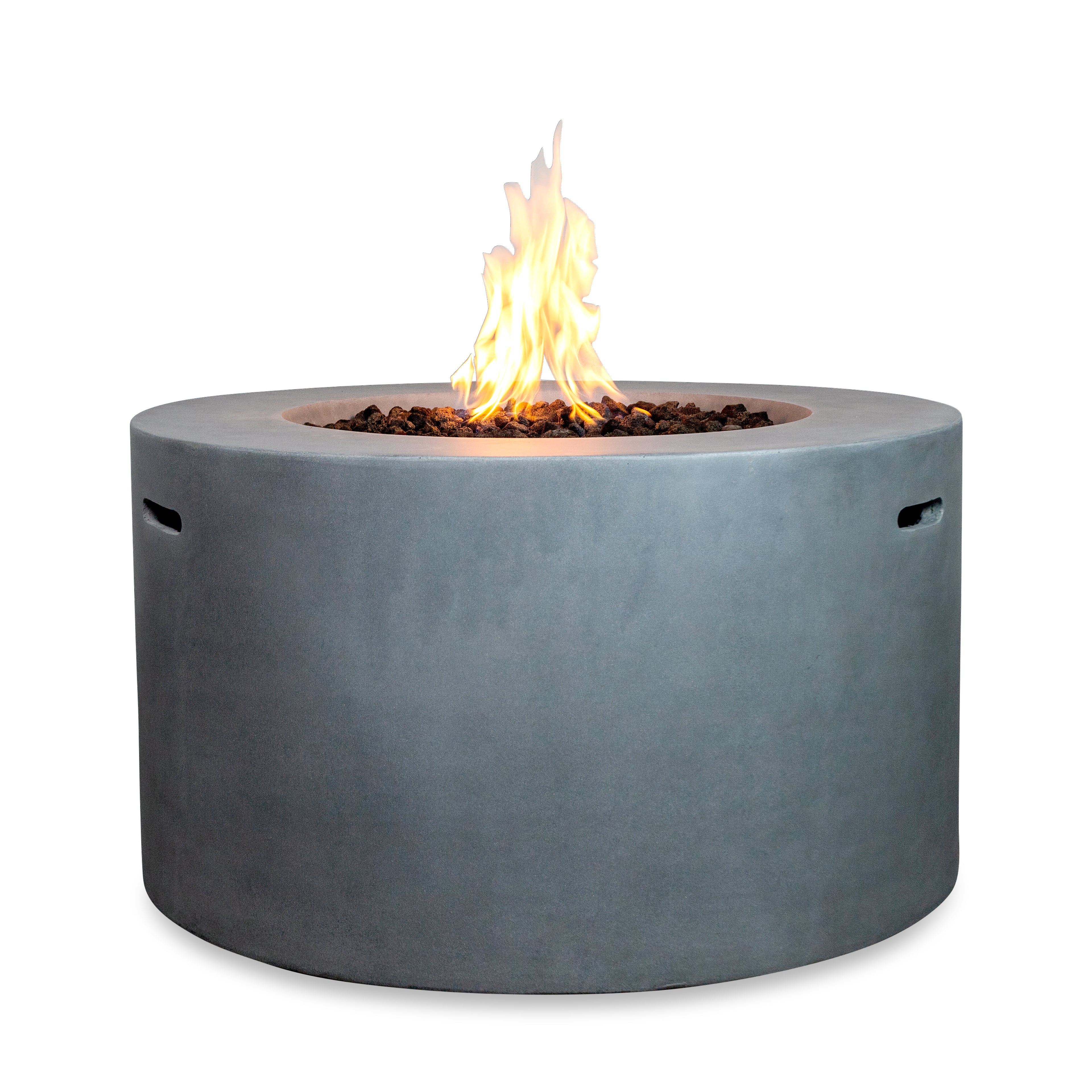 Beton 42" Round Concrete Propane Gas Fire Pit with Access Door#Finish_Natural Gray (GY)