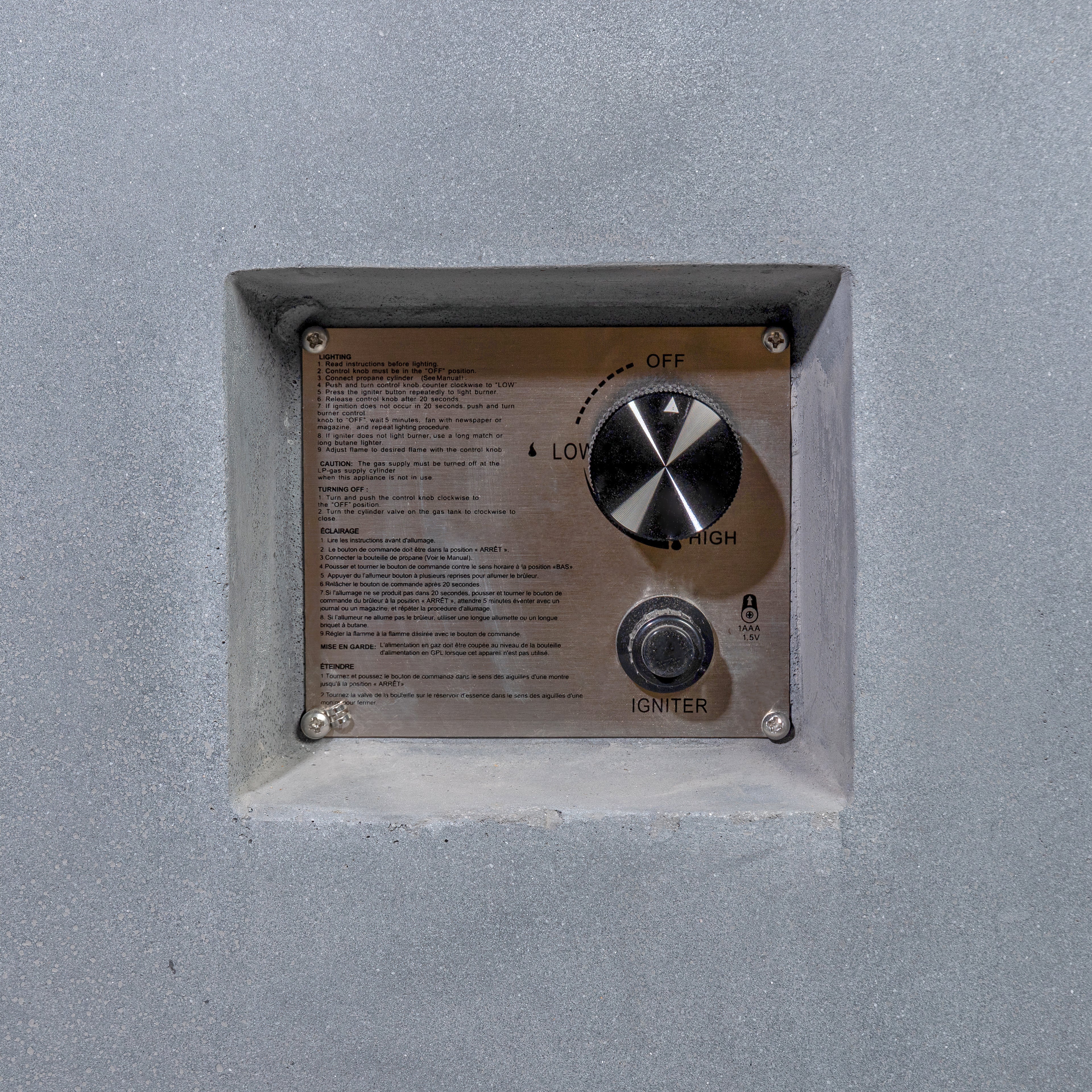 Beton 42" Square Hidden Propane Tank Gas Fire Pit#Finish_Natural Gray (GY)