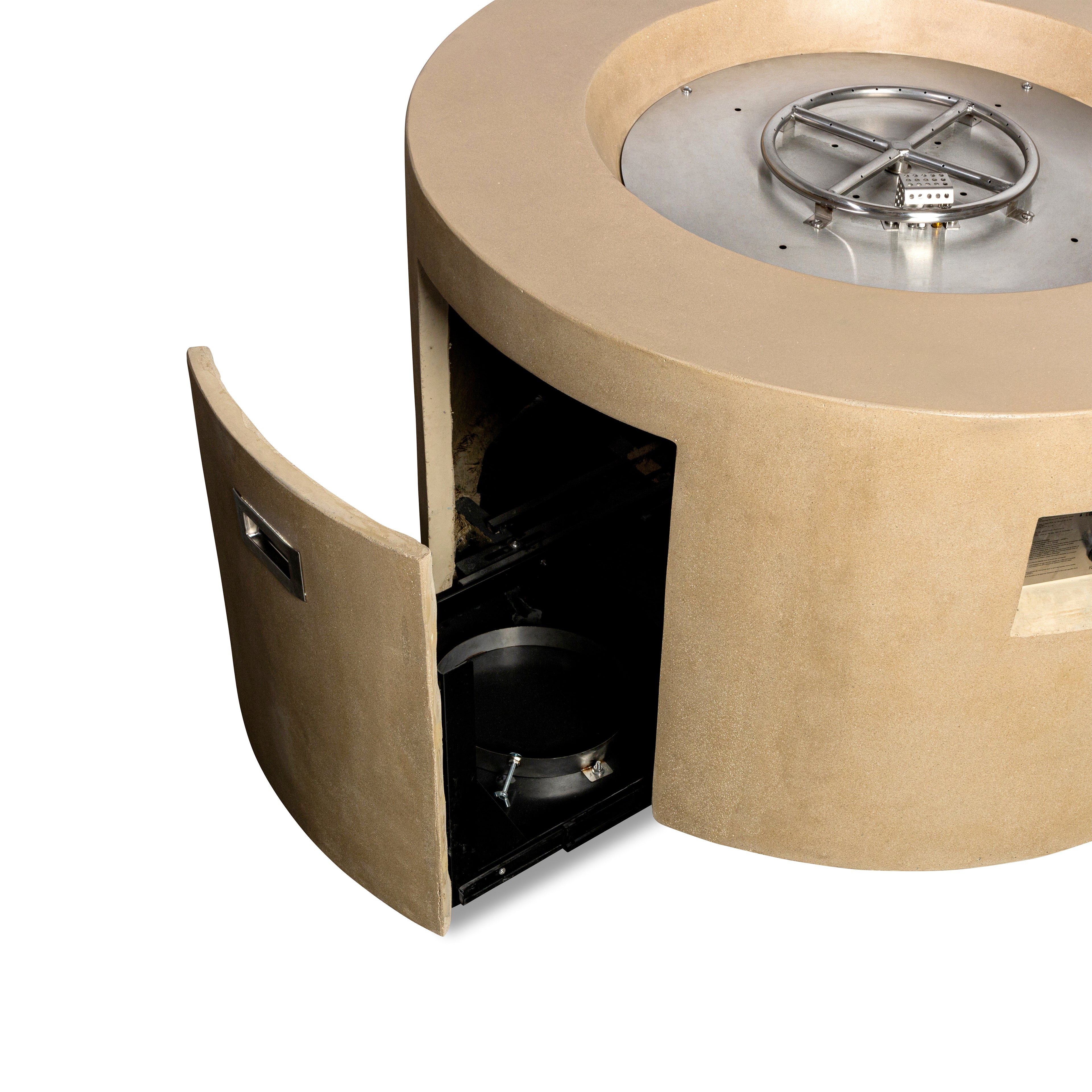 Beton 42" Round Concrete Propane Gas Fire Pit with Access Doo#Finish_Sand (SD)