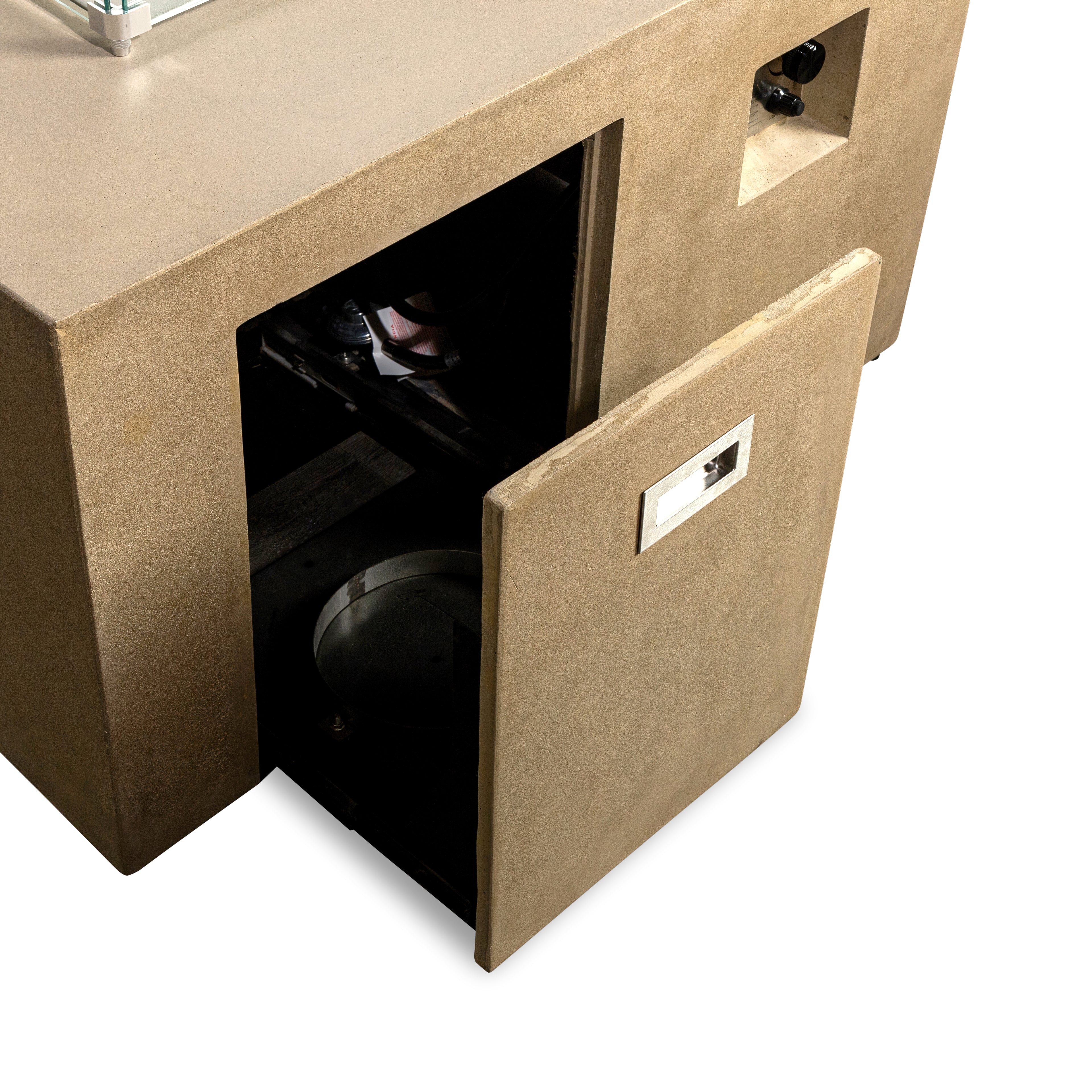 Beton 42" Square Hidden Propane Tank Gas Fire Pit#Finish_Sand (SD)