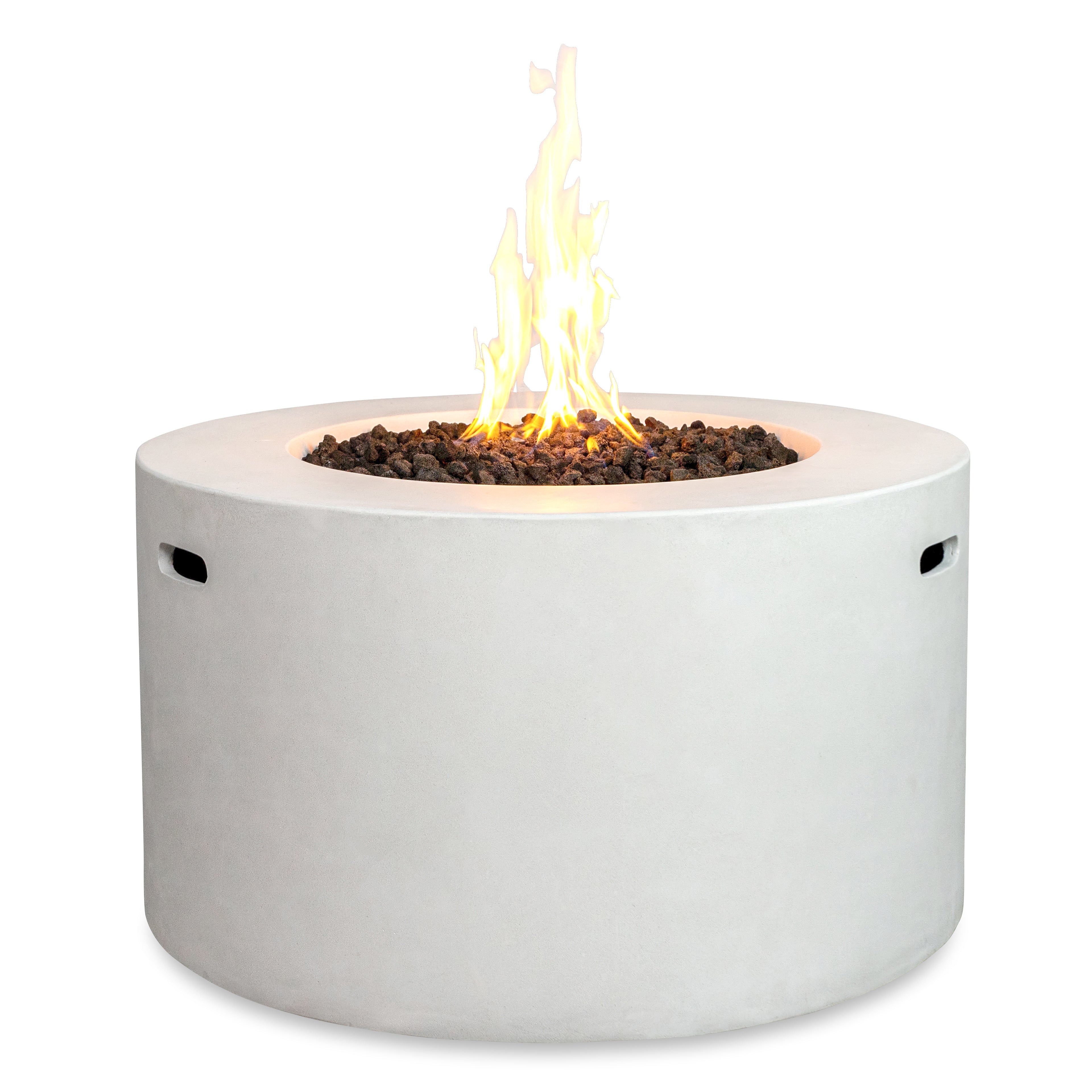 Beton 42" Round Concrete Propane Gas Fire Pit with Access Door#Finish_White (WT)