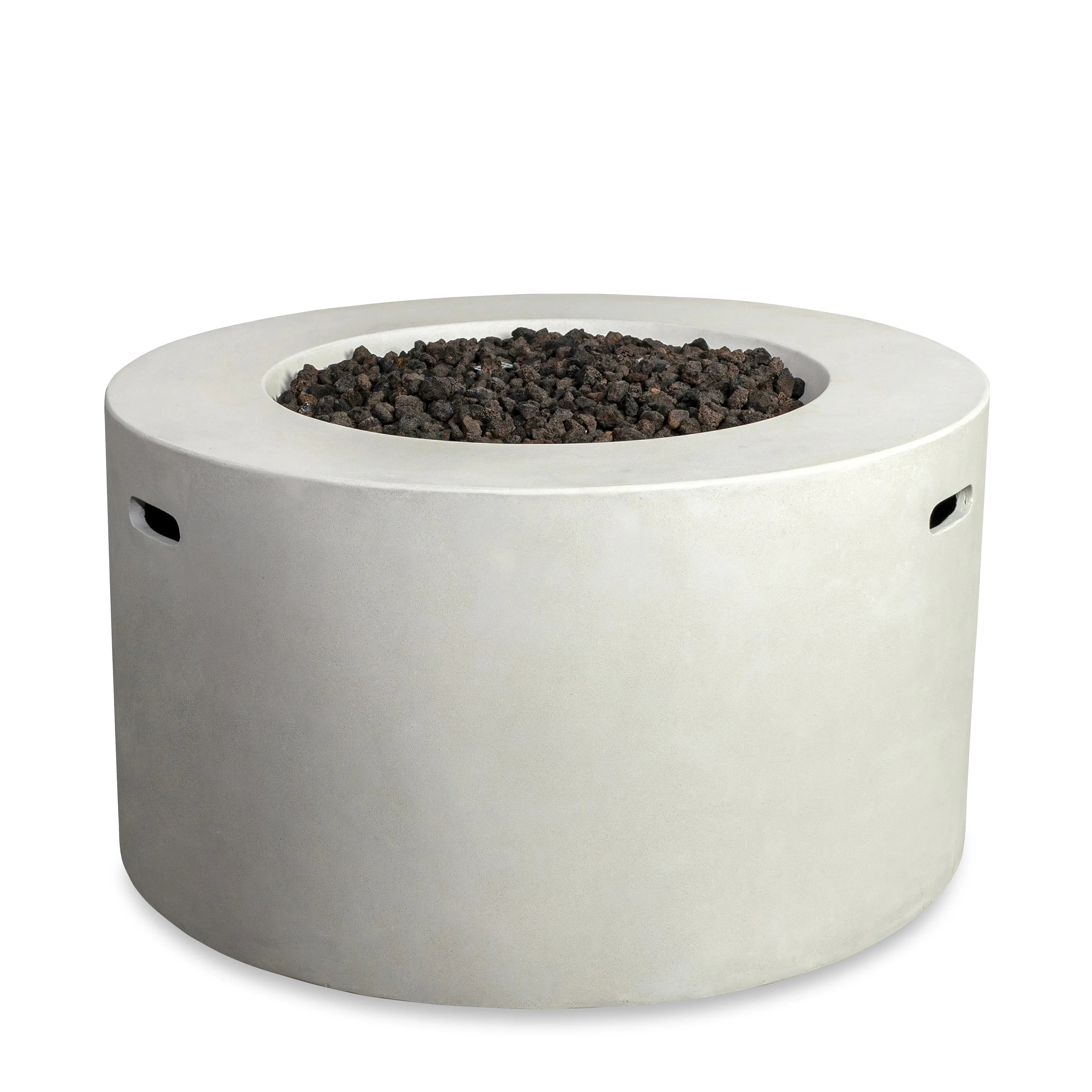 Beton 42" Round Concrete Propane Gas Fire Pit with Access Door#Finish_White (WT)
