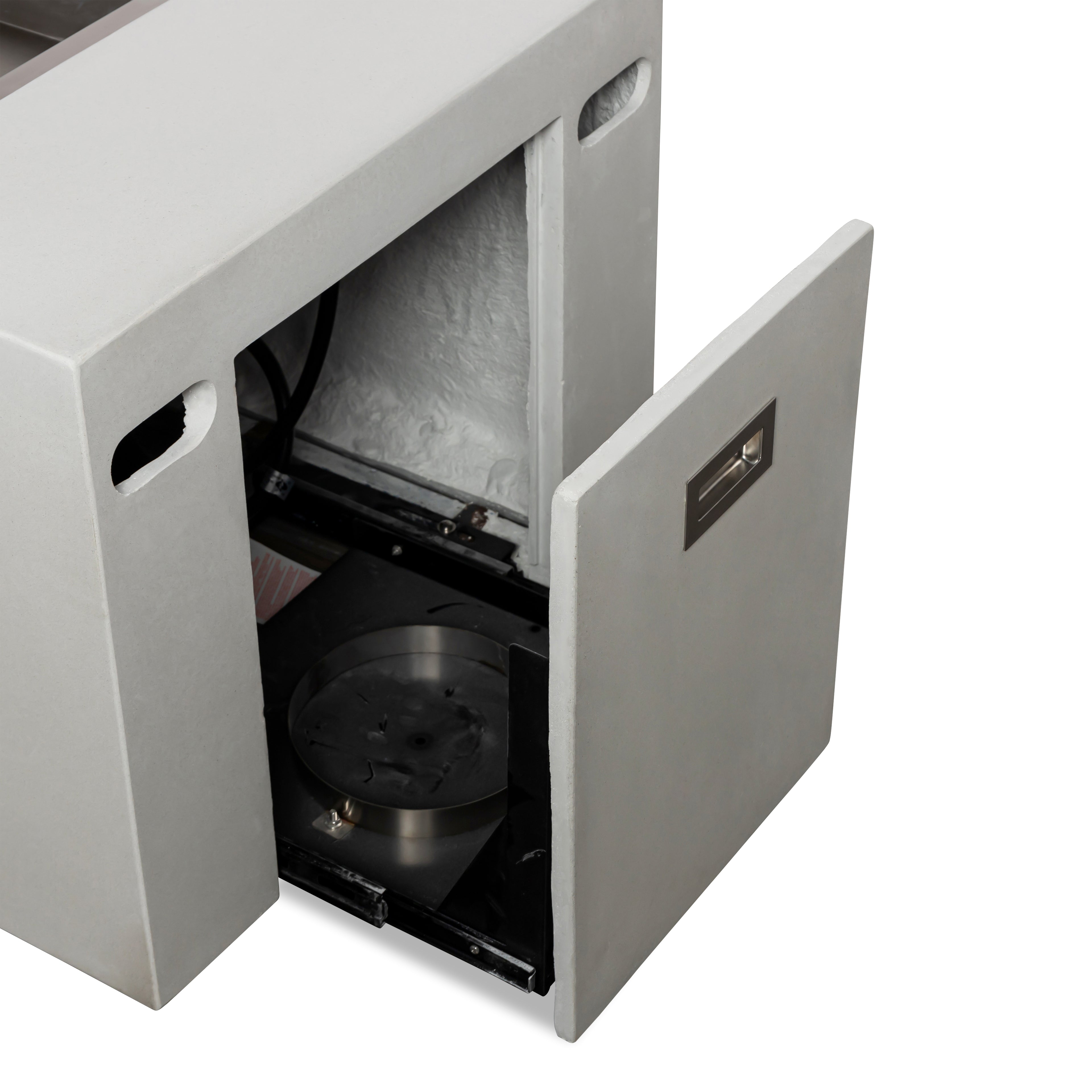 Beton 55" Rectangular Hidden Propane Gas Fire Pit#Finish_White (WT)