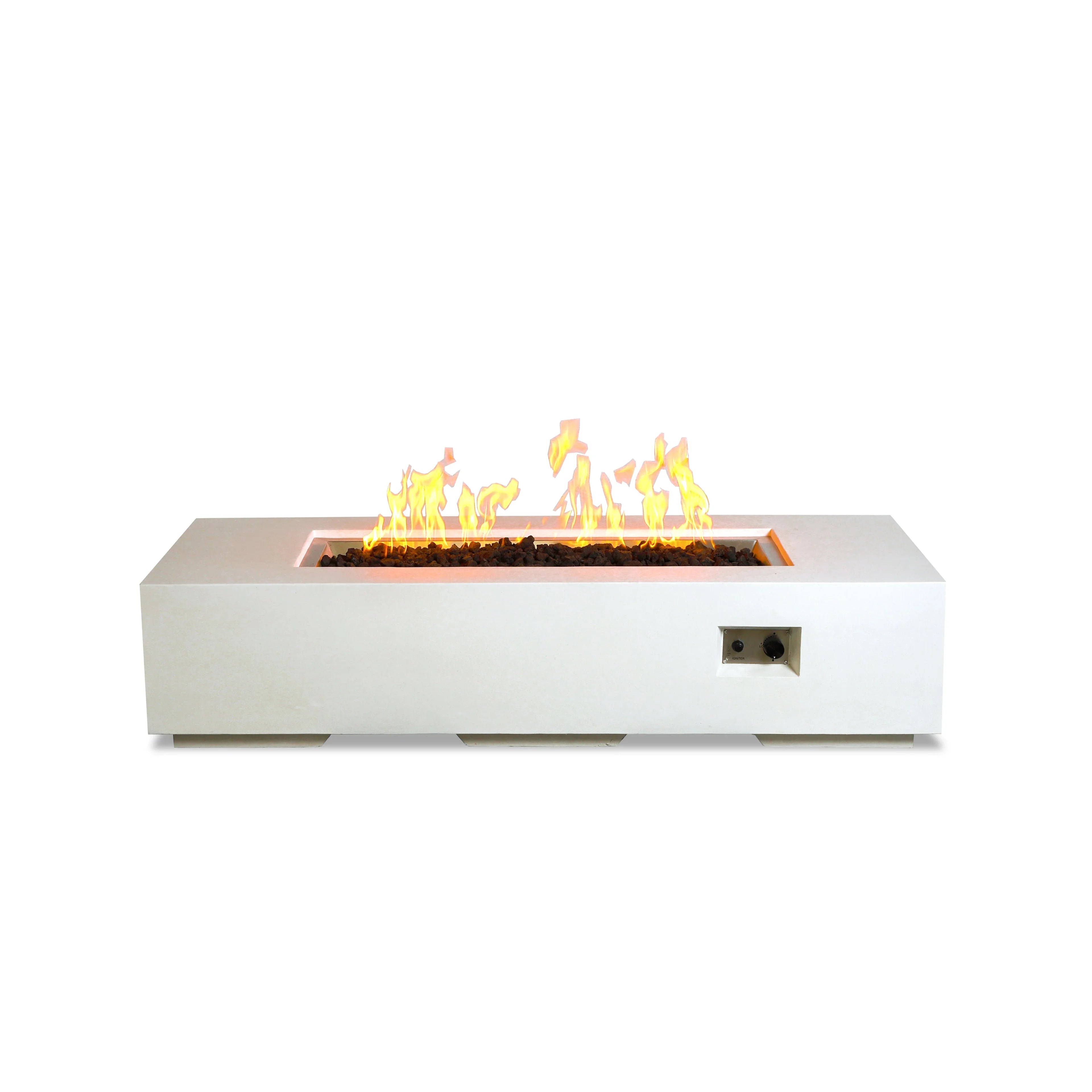 Beton 72" Rectangular Gas Fire Pit#Finish_White (WT)