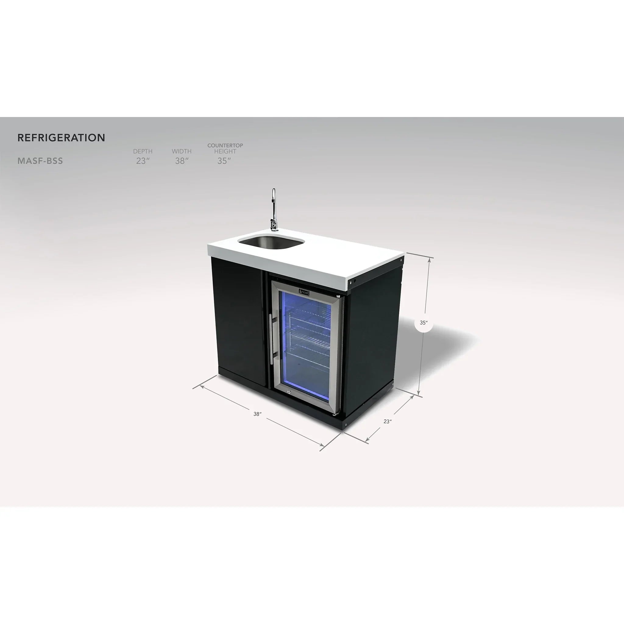 Black Stainless Steel Outdoor Rated Beverage Center
