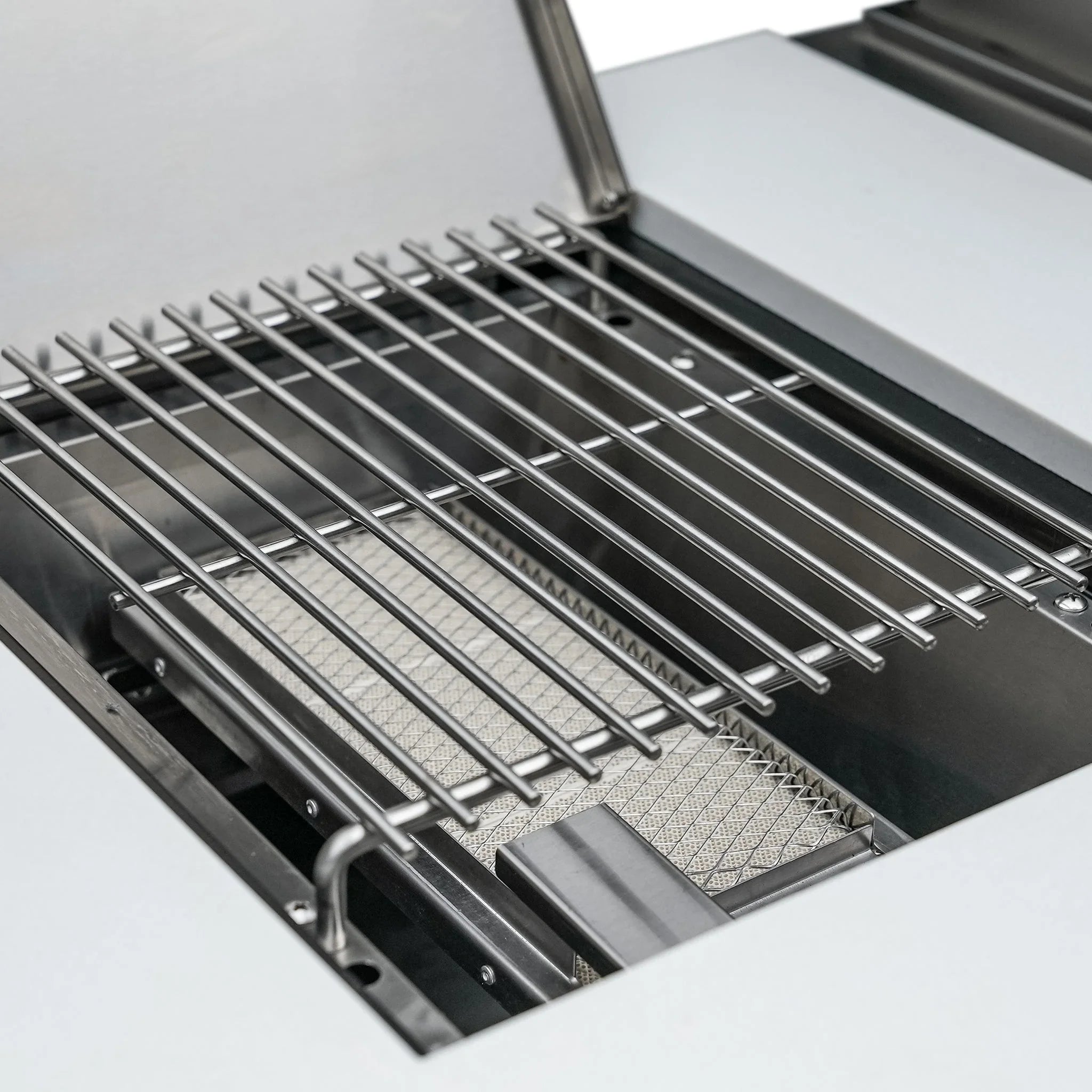 400 Deluxe 7.5 ft. Stainless Steel 4-Burner Outdoor Kitchen Island with 90 Degree Corner and Fridge Cabinet