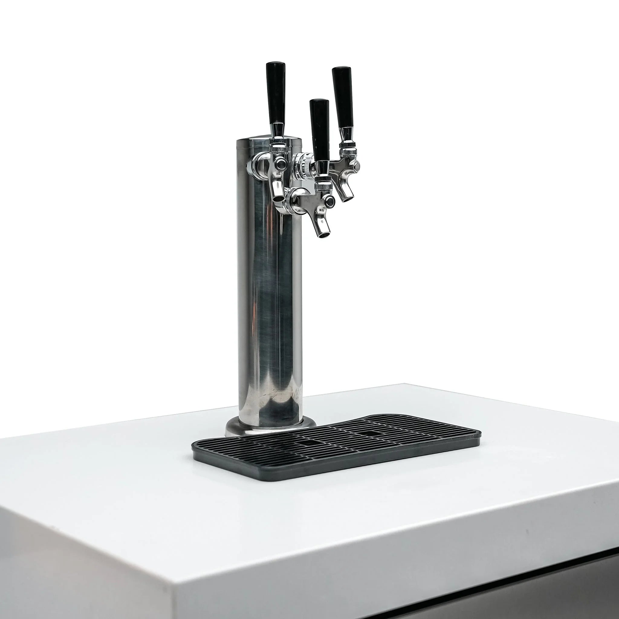 400 Deluxe 7 ft. Stainless Steel 4-Burner Outdoor Kitchen Island with 90-Degree Corner Kegerator and Fridge Cabinet