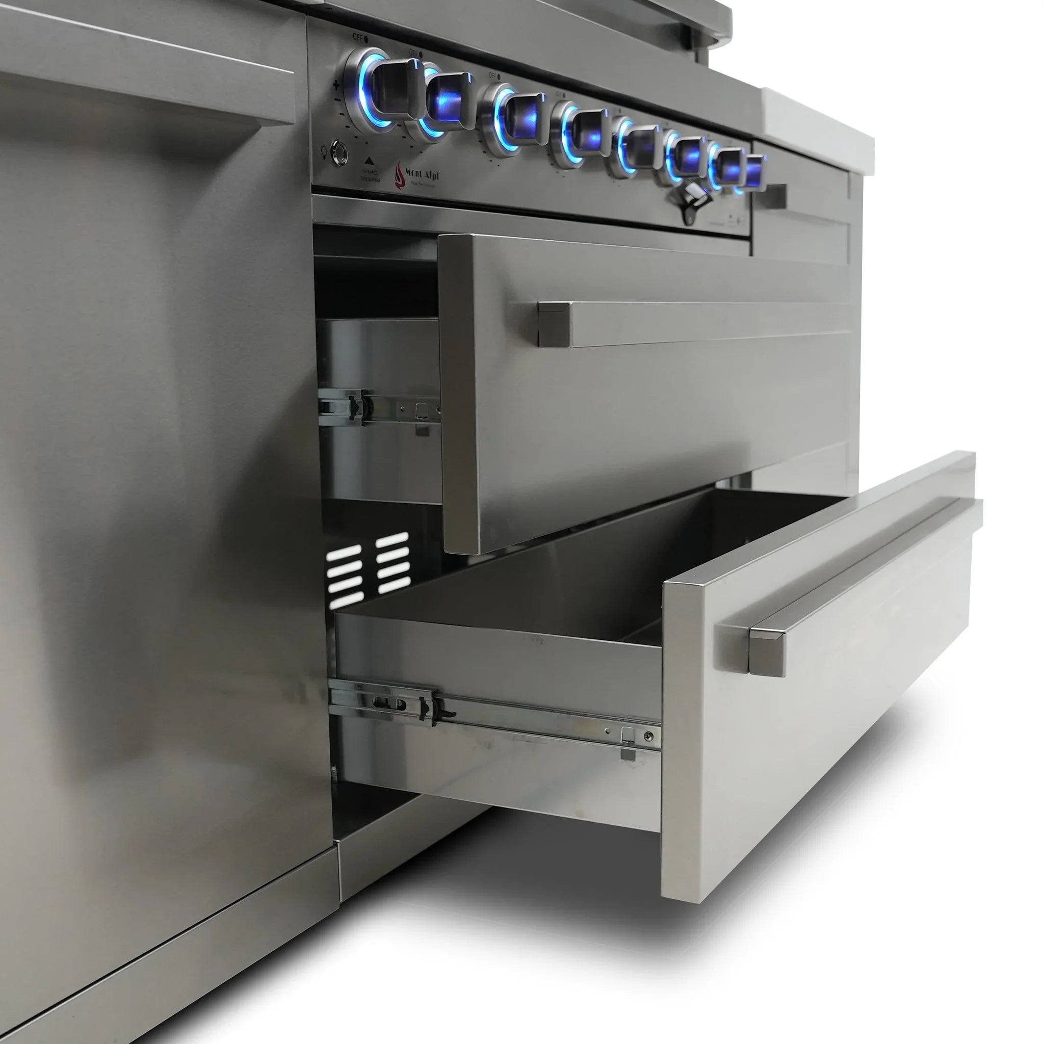 805 Original 11 ft. Stainless Steel 6-Burner Outdoor Kitchen Island with Beverage Center