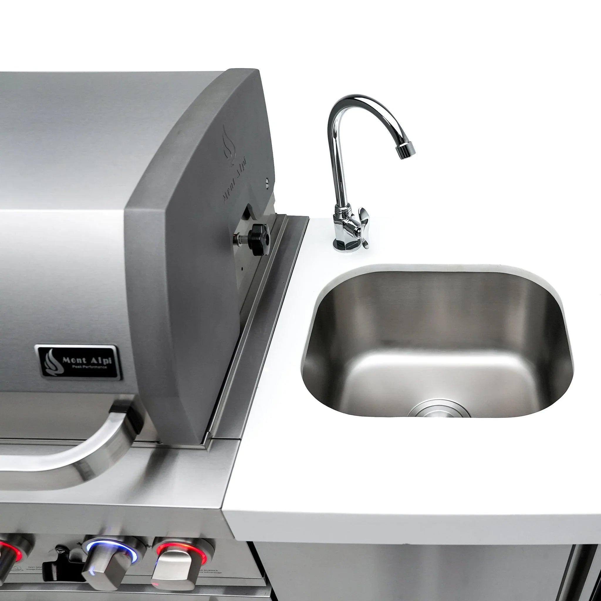 805 Original 11 ft. Stainless Steel 6-Burner Outdoor Kitchen Island with Beverage Center