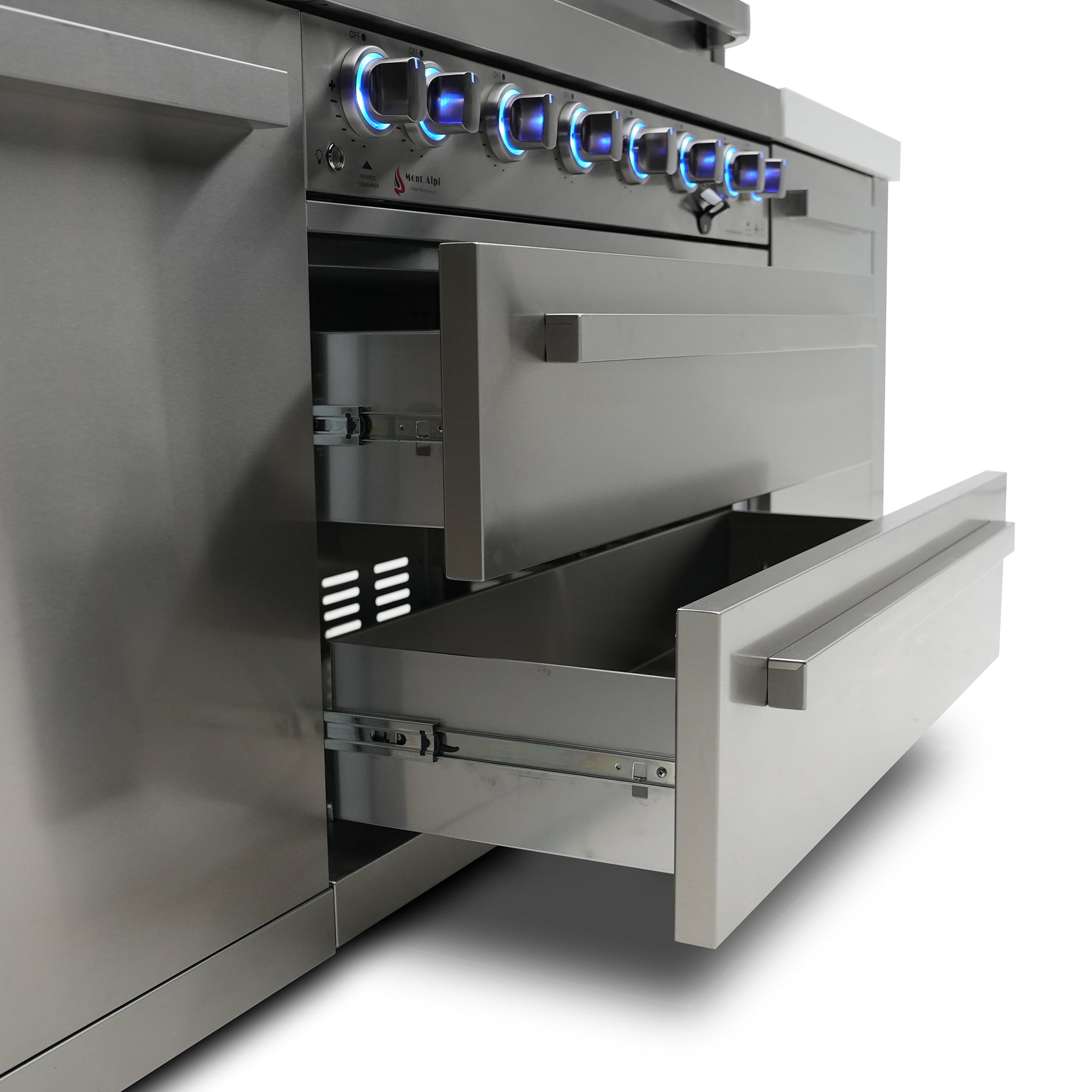 805 12 ft. Stainless Steel 6-Burner Outdoor Kitchen Island with Kegerator