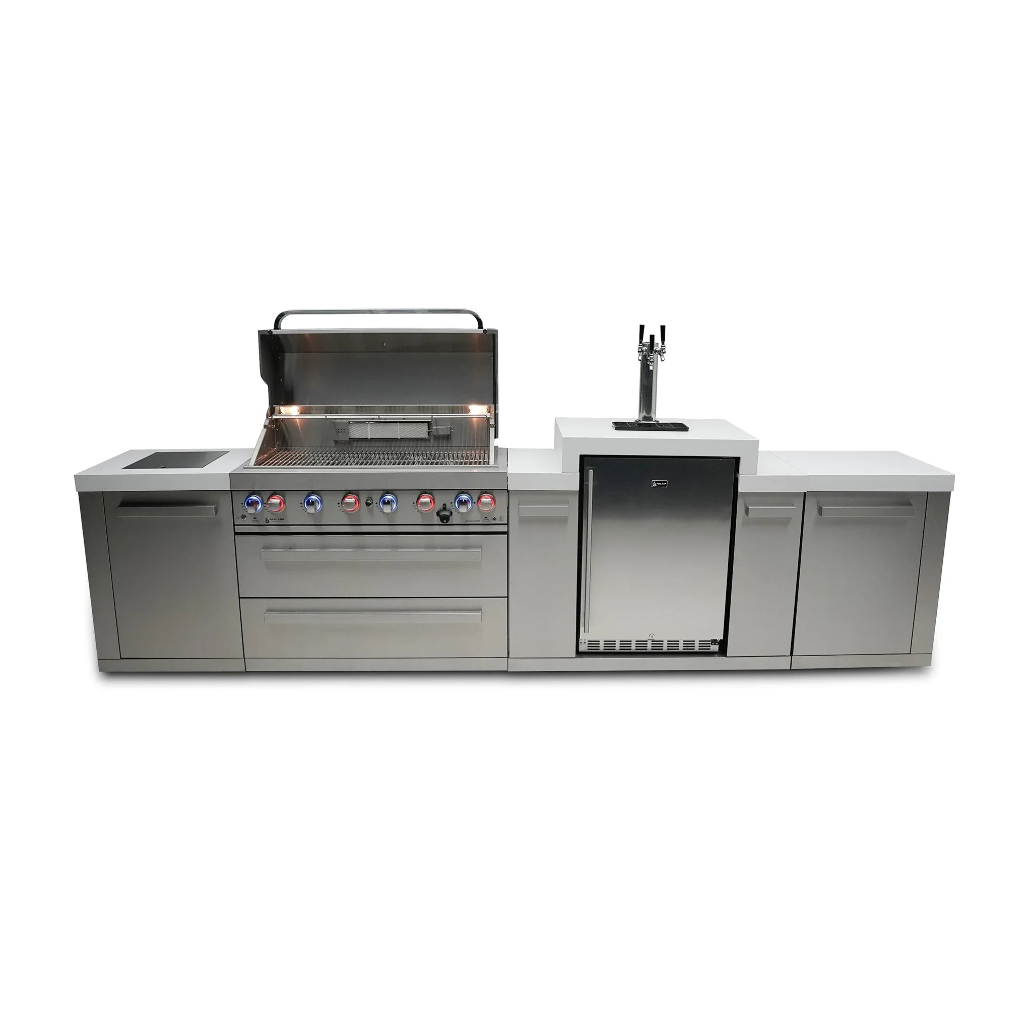 805 12 ft. Stainless Steel 6-Burner Outdoor Kitchen Island with Kegerator