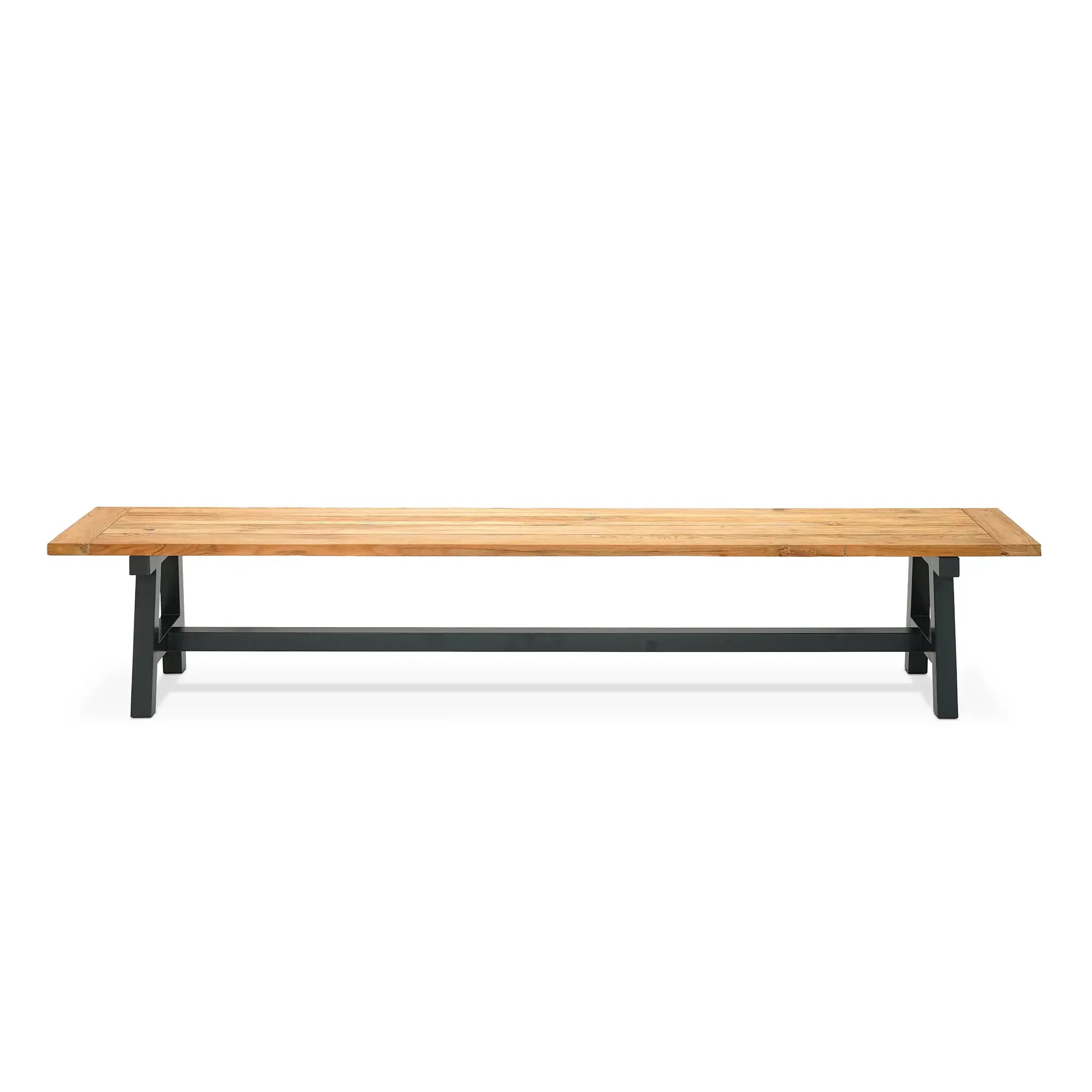 Harmonia Living Pacifica Mill 6 to 7 Seat Aluminum Reclaimed Teak Patio Dining Set with Bench 46