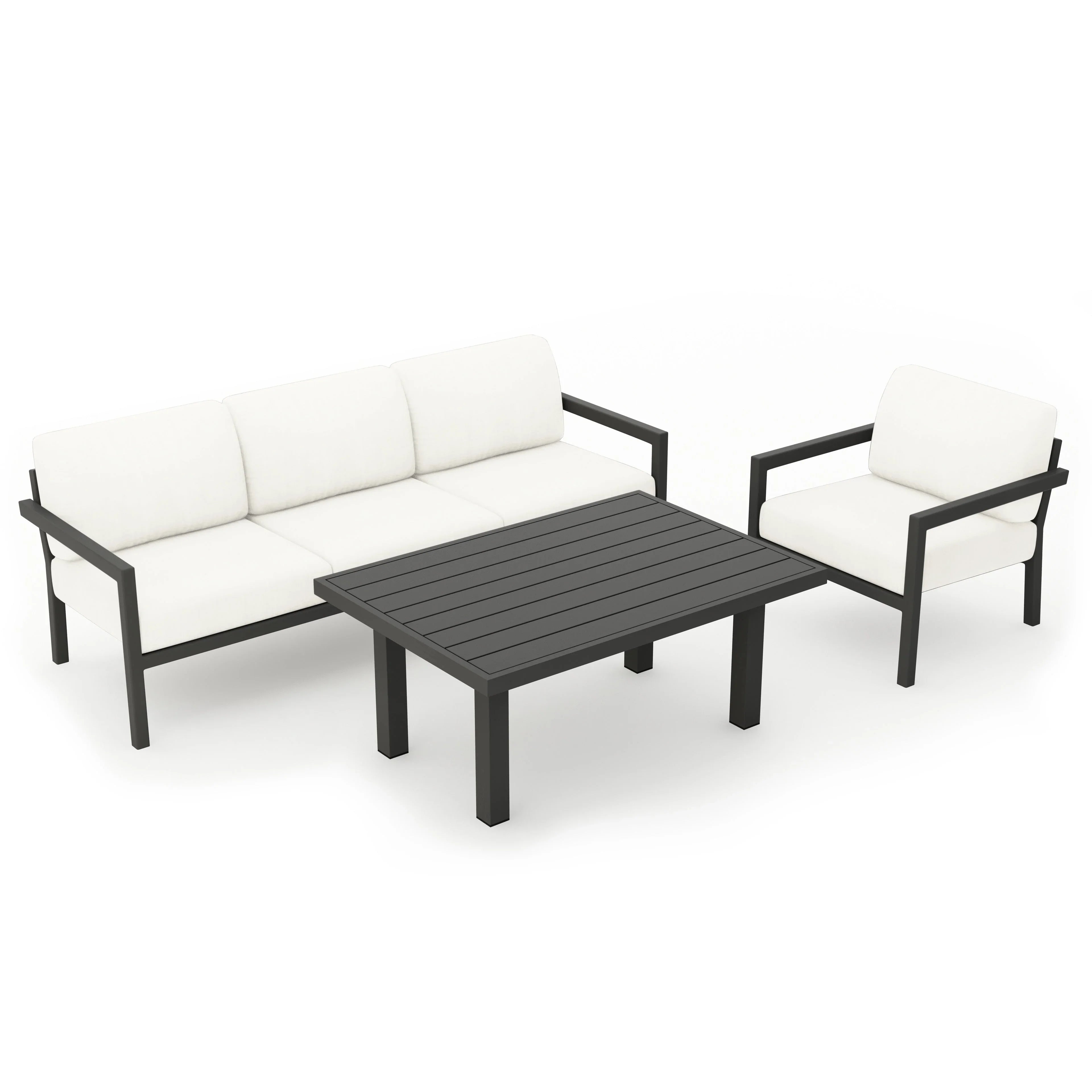 Pacifica Classic 3 Piece Sofa Set#Finish_Slate#Fabric_Canvas Natural