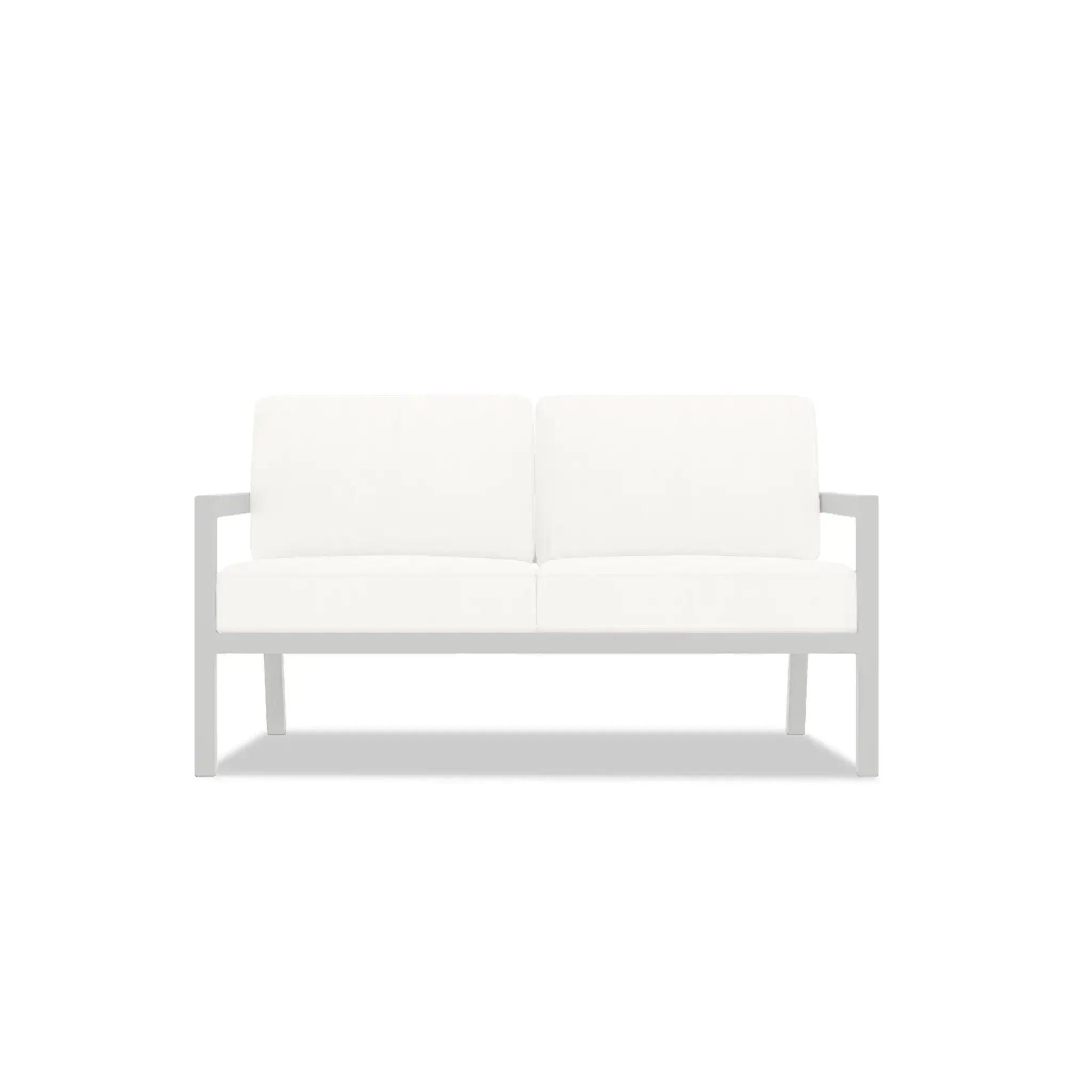 Pacifica Classic 4 Piece Aluminum Loveseat Set#Finish_White#Fabric_Canvas Natural