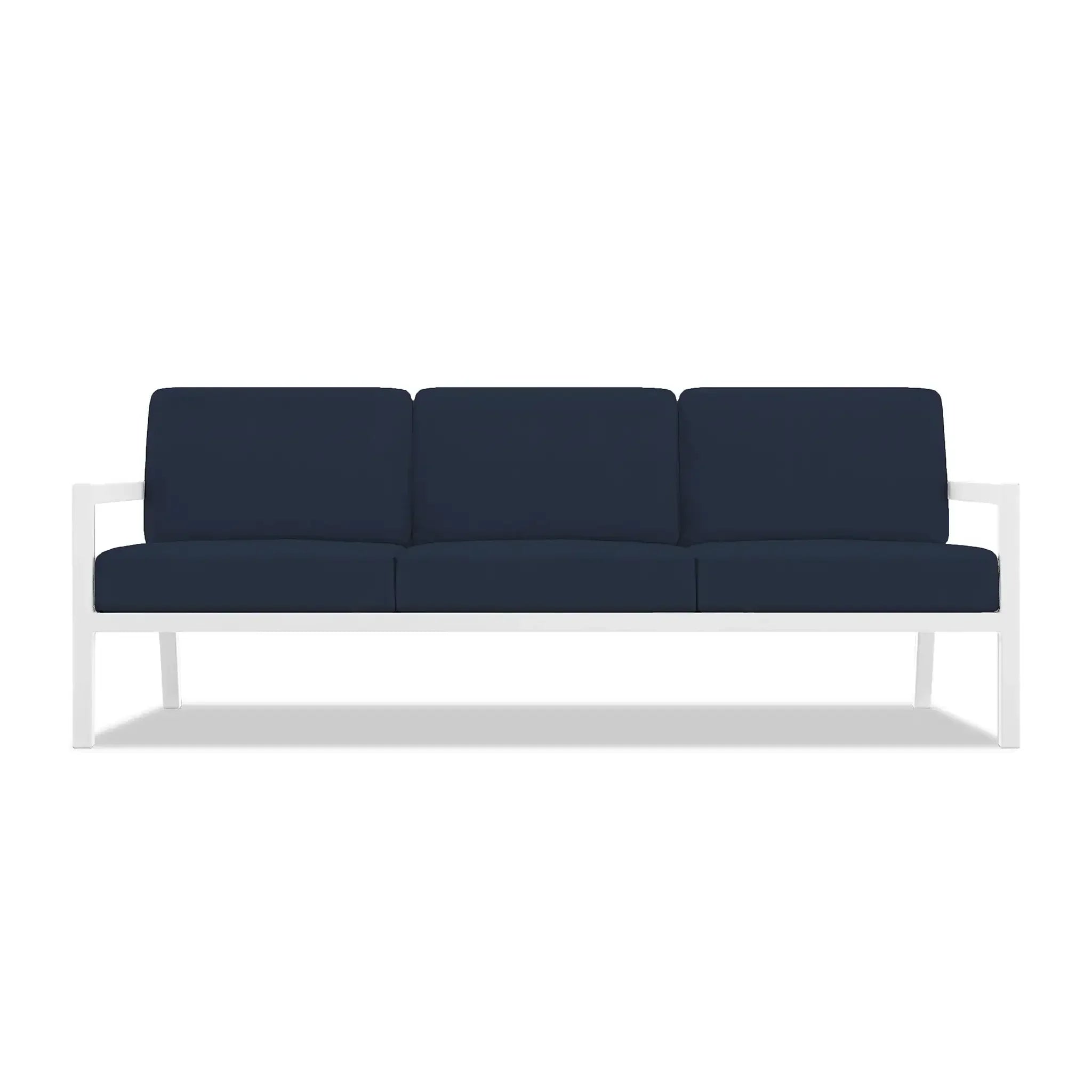Pacifica Classic 3 Piece Sofa Set#Finish_White#Fabric_Spectrum Indigo