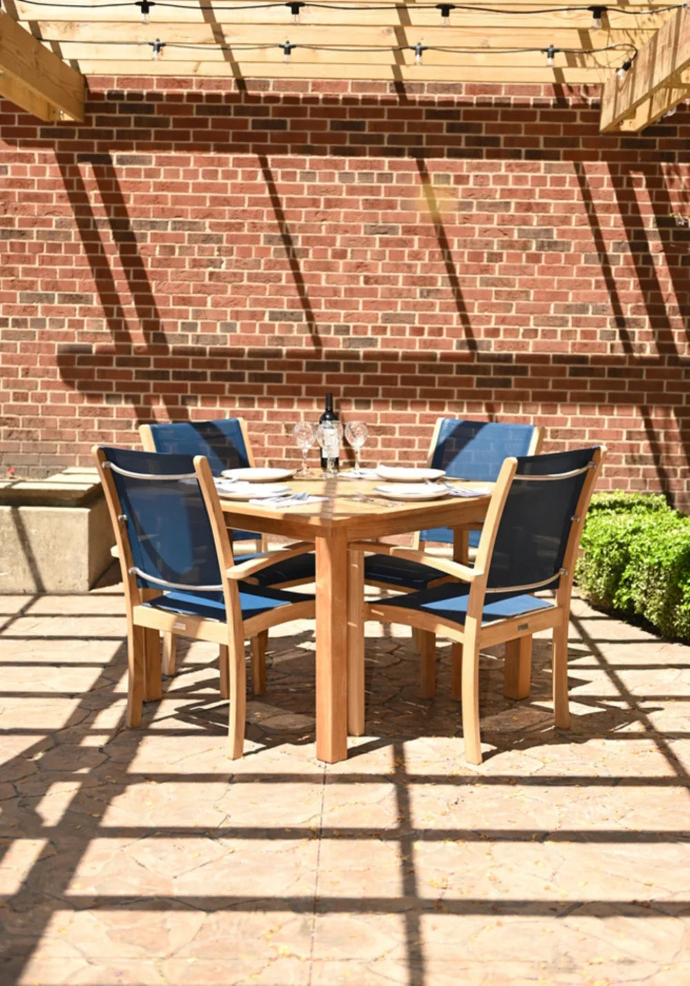 Riviera Stacking Sling Dining Arm Chair view 13