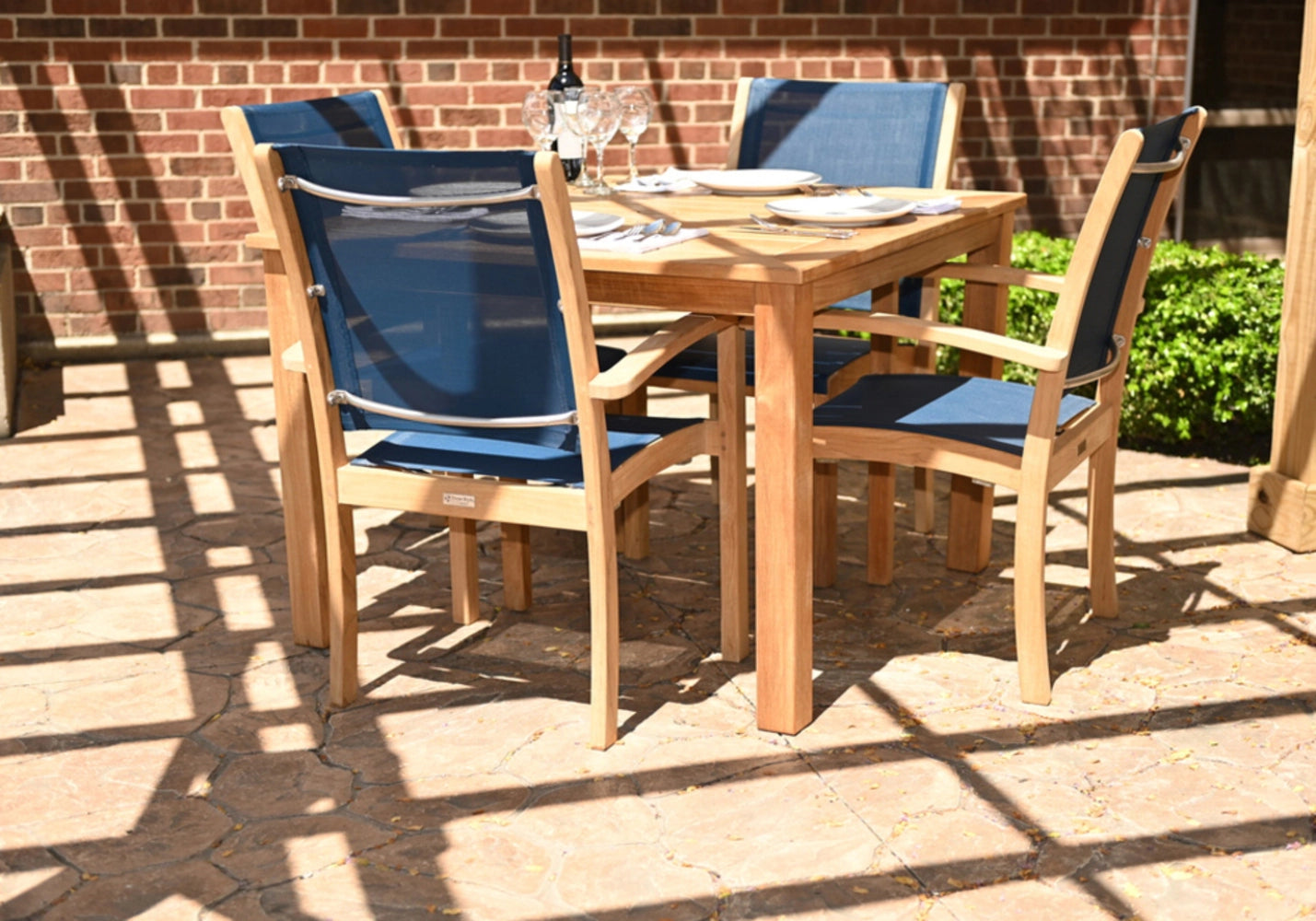 Riviera Stacking Sling Dining Arm Chair view 9