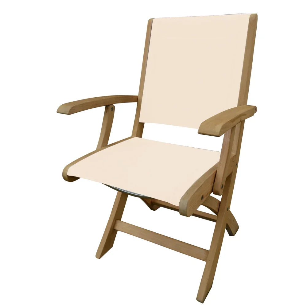 Riviera Folding Sling Dining Arm Chair view 2