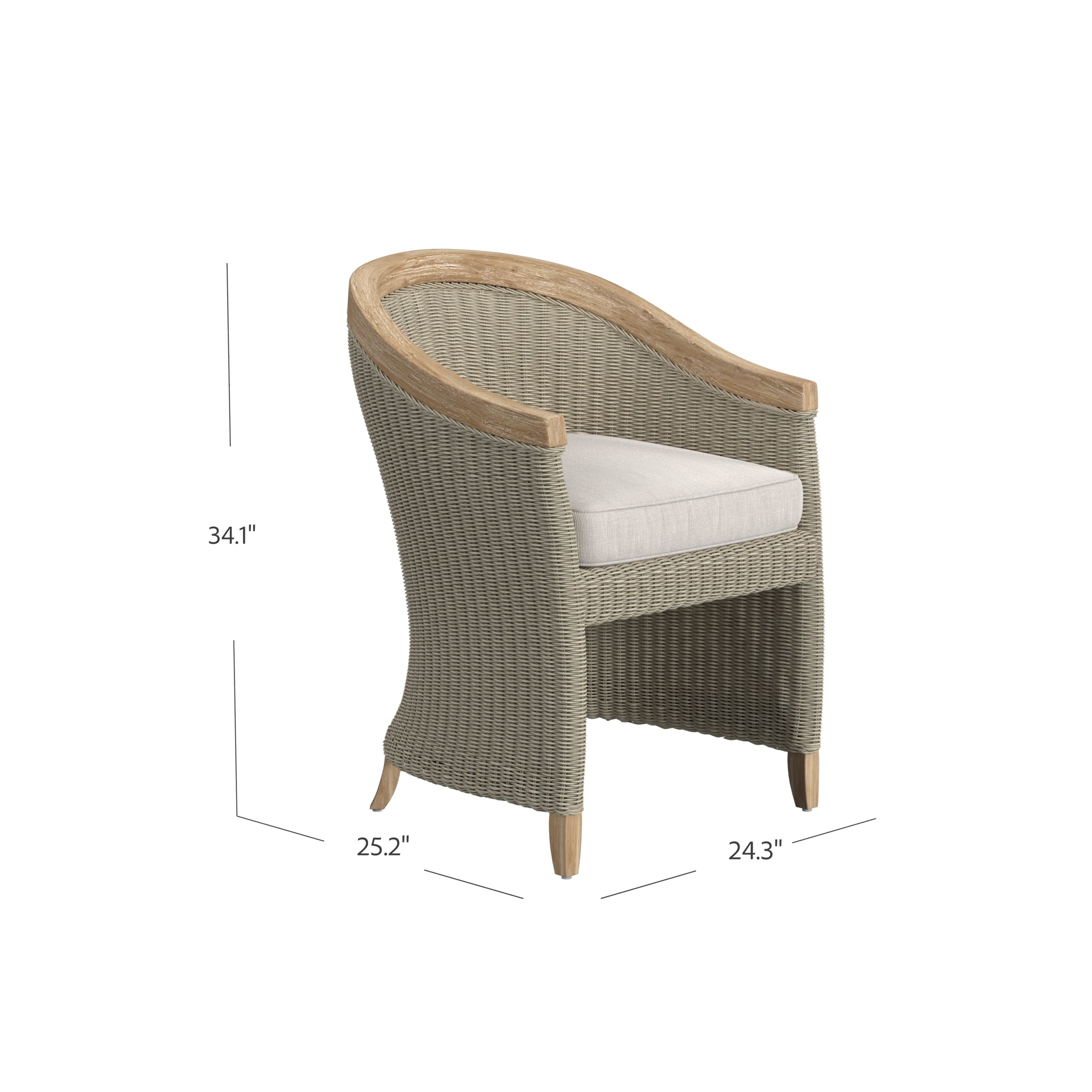 Cambria Cushioned Dining Arm Chair