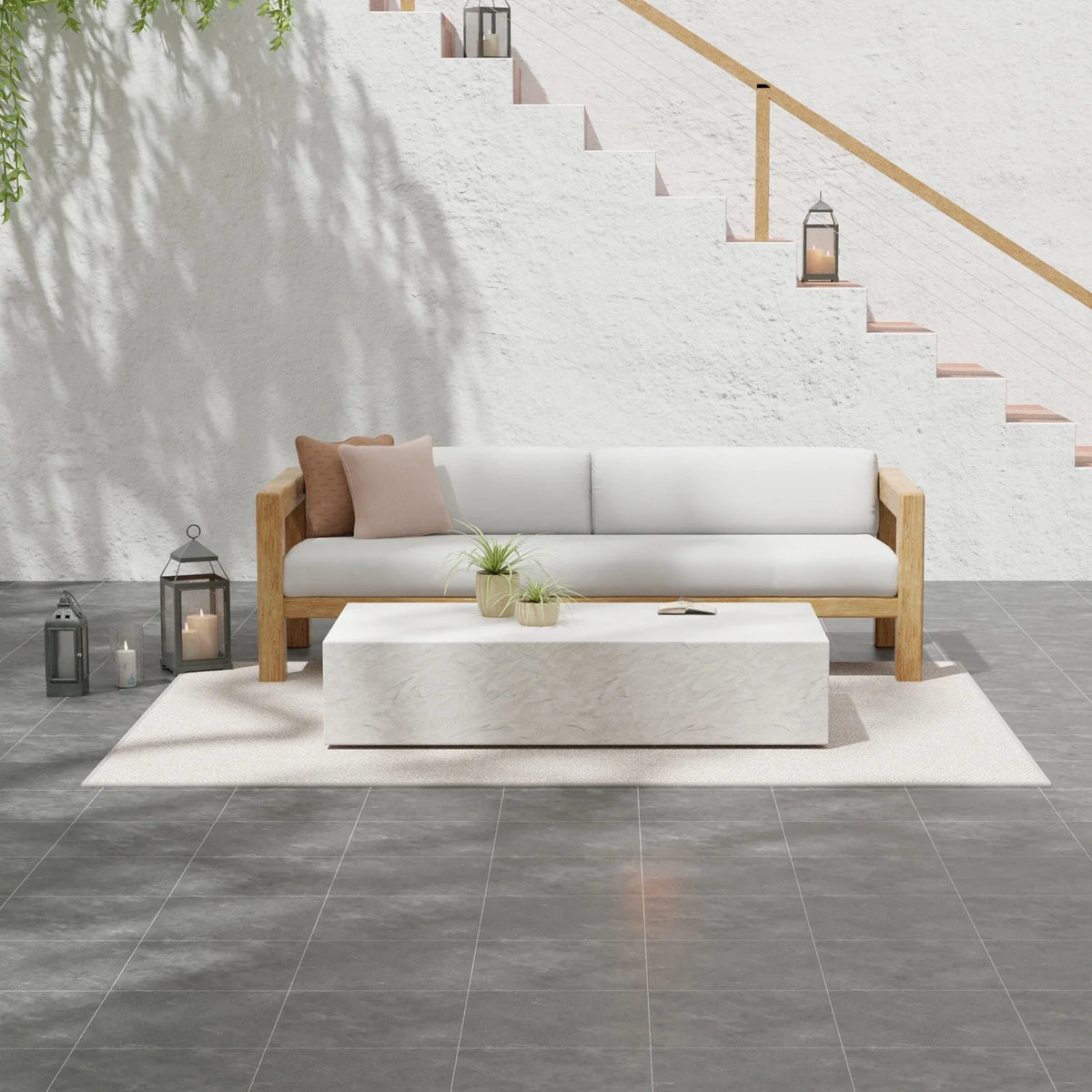 Antique Stone Rectangle Coffee Table SW6204-RECCT by Sunset West 3