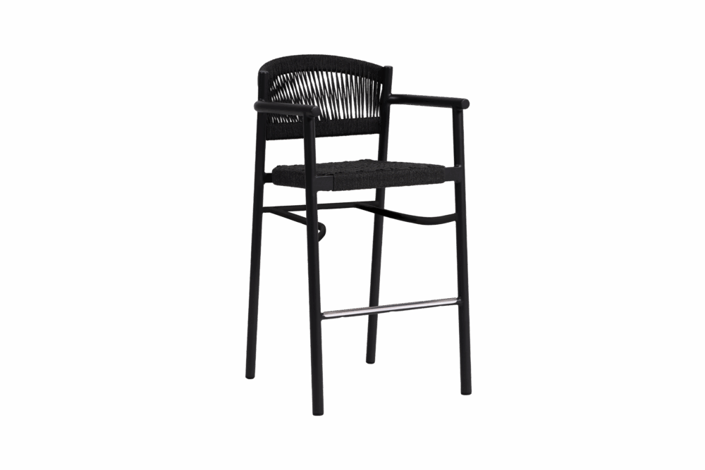 Naples Bar Chair with Arm - Charcoal/Diva Night