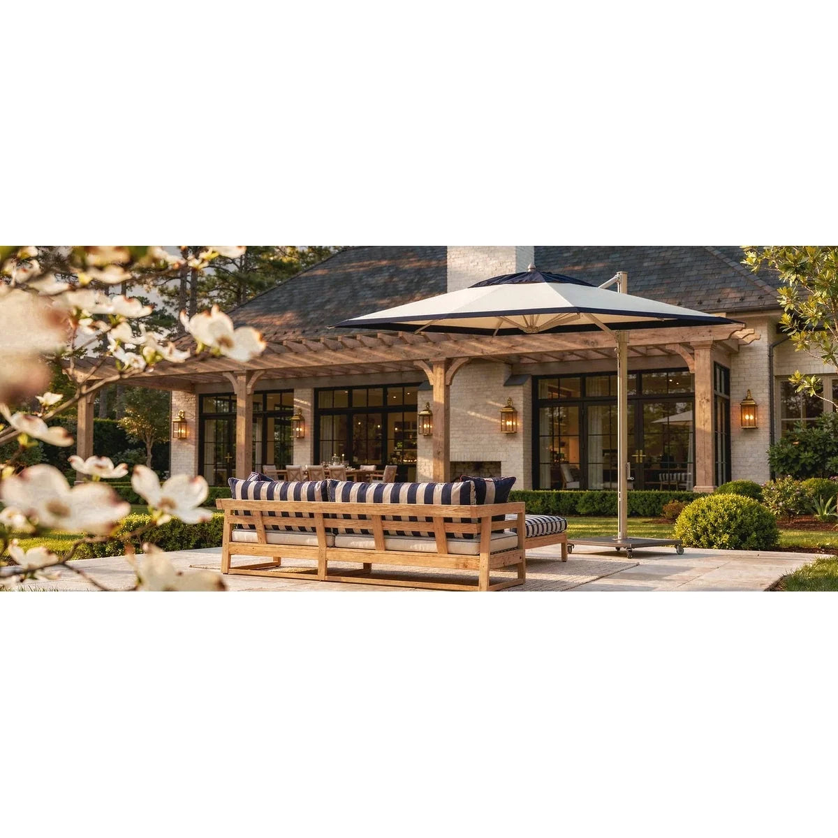 Aurora 10' Square Fiberglass Cantilever Umbrella 3