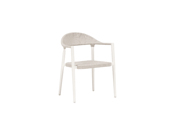 Ballina Dining Arm Chair - Oat Milk/White