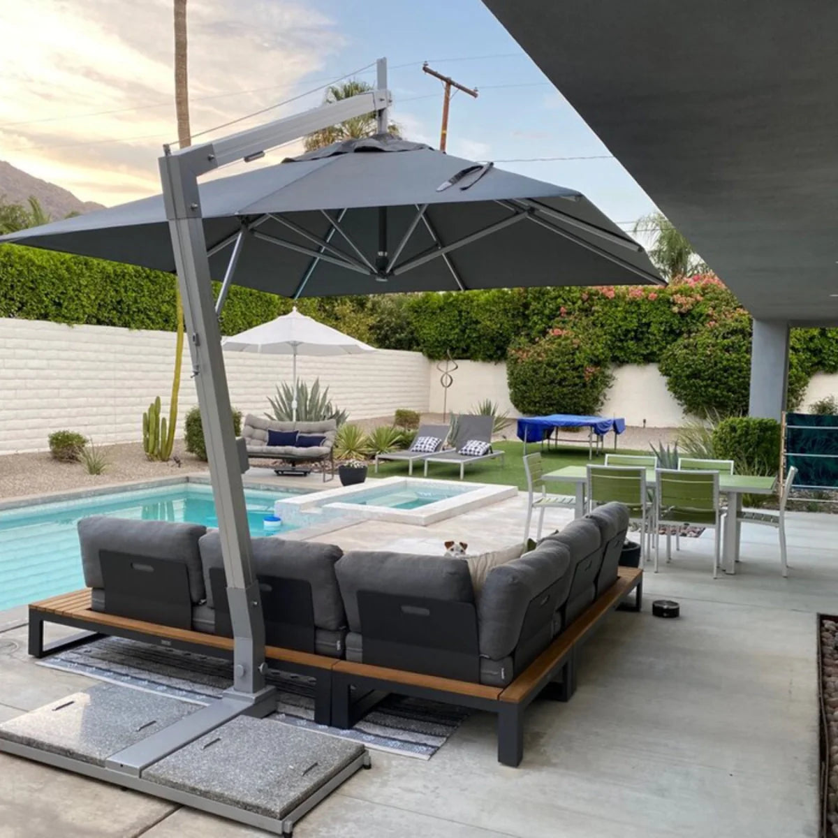 Hurricane 8.5' x 11.5' Rectangular Aluminum Cantilever Umbrella 6