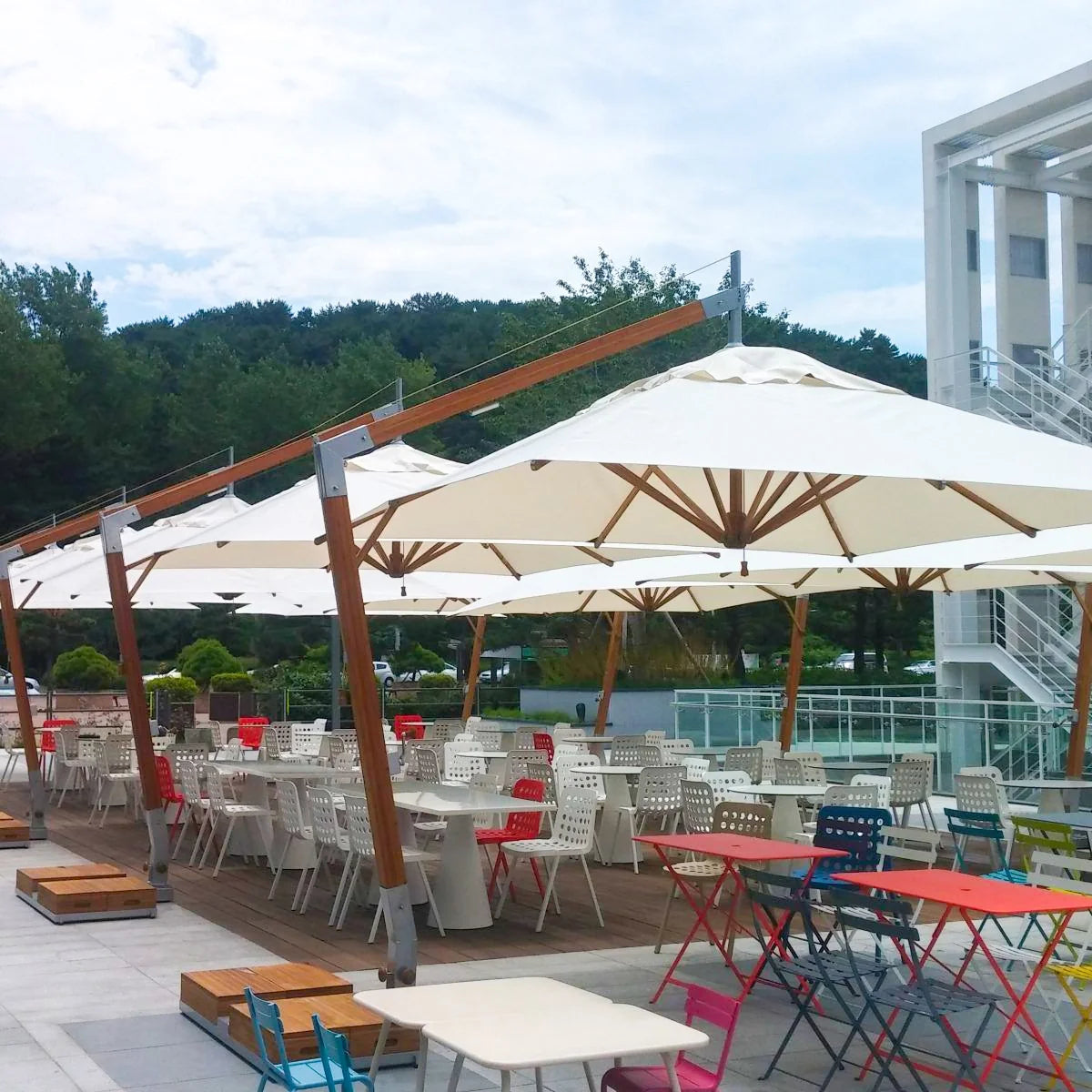 Levante 10' x 13' Rectangular Bamboo Cantilever Umbrella 12