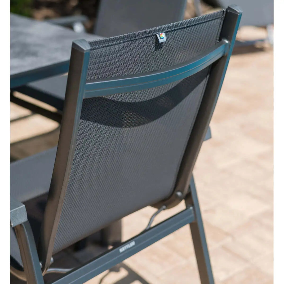 Basic Plus 5-Piece Dining Set- Stack Chairs & Table w/ Umbrella Hole