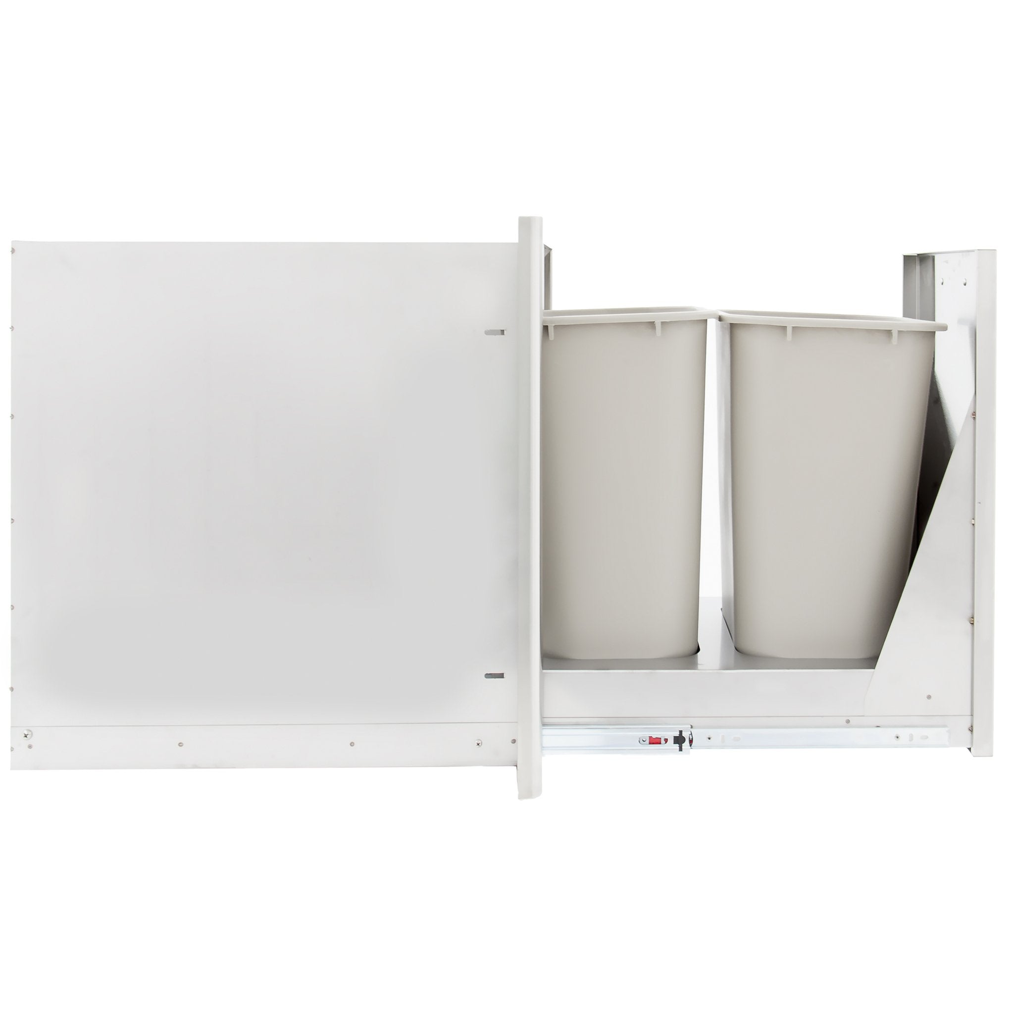 Stainless Steel Roll Out Double Trash and Recycle Drawer