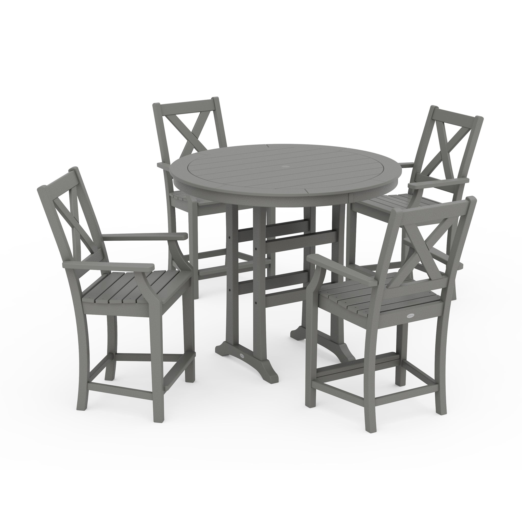 Braxton 5-Piece Nautical Trestle Arm Chair Counter Set 1
