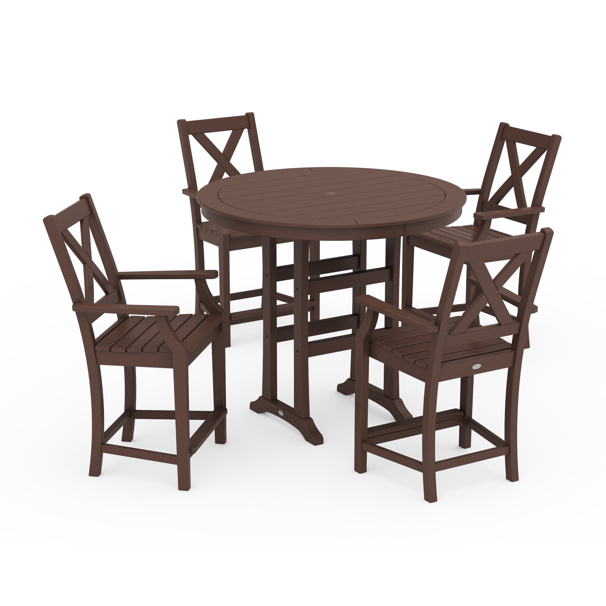 Braxton 5-Piece Nautical Trestle Arm Chair Counter Set 3
