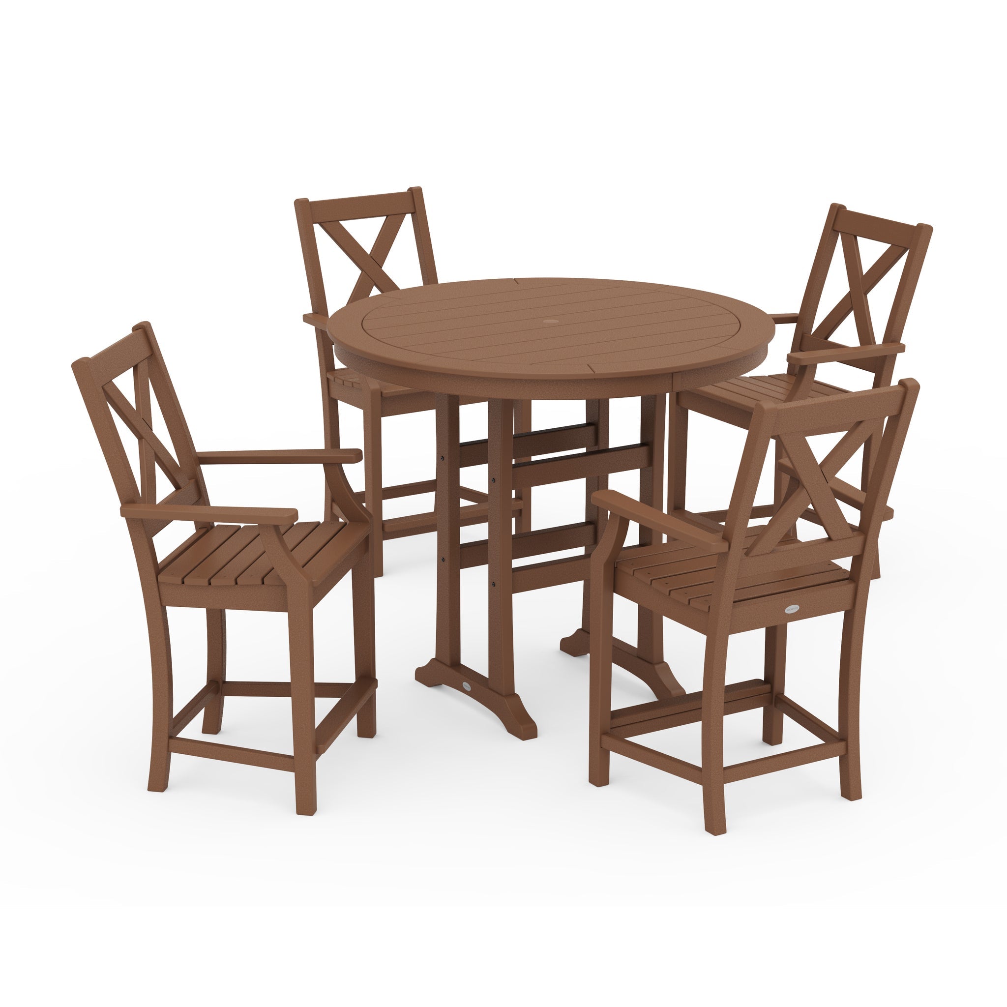 Braxton 5-Piece Nautical Trestle Arm Chair Counter Set 4