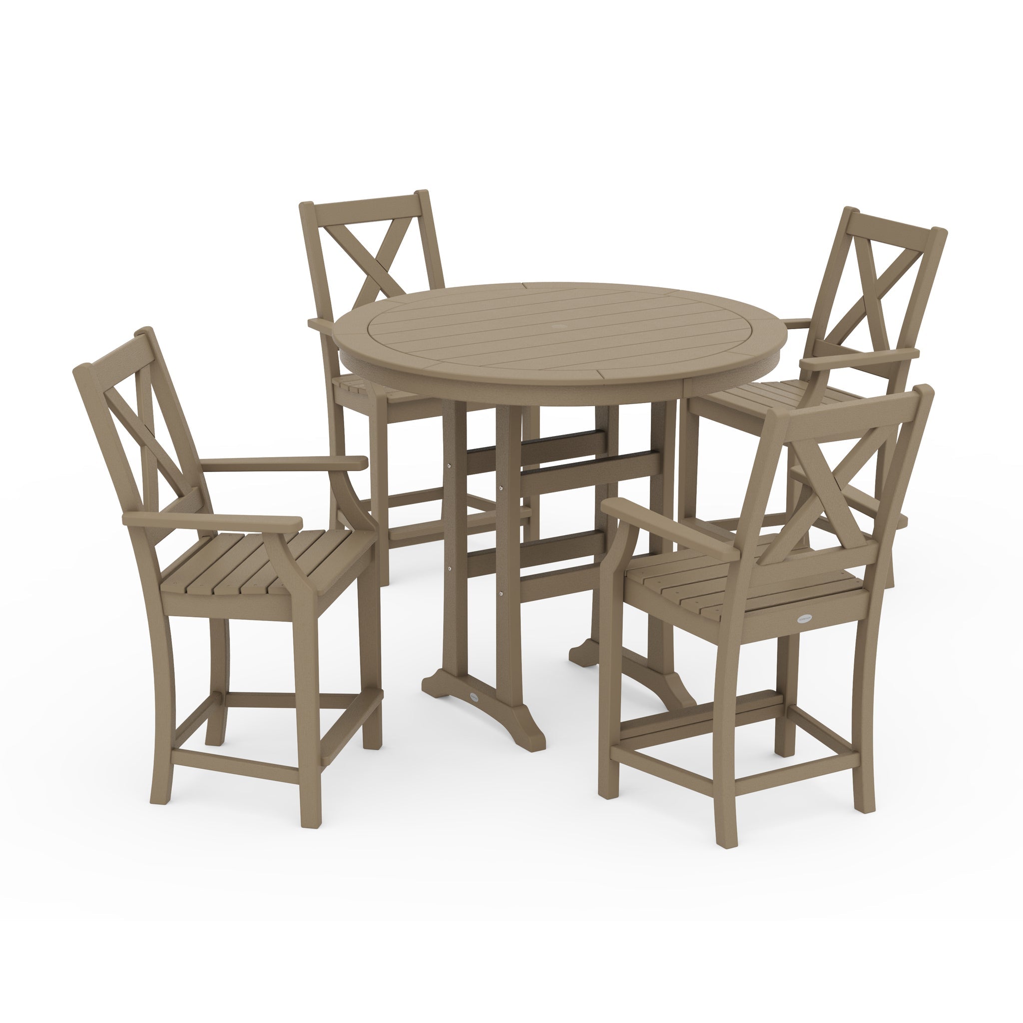 Braxton 5-Piece Nautical Trestle Arm Chair Counter Set 8