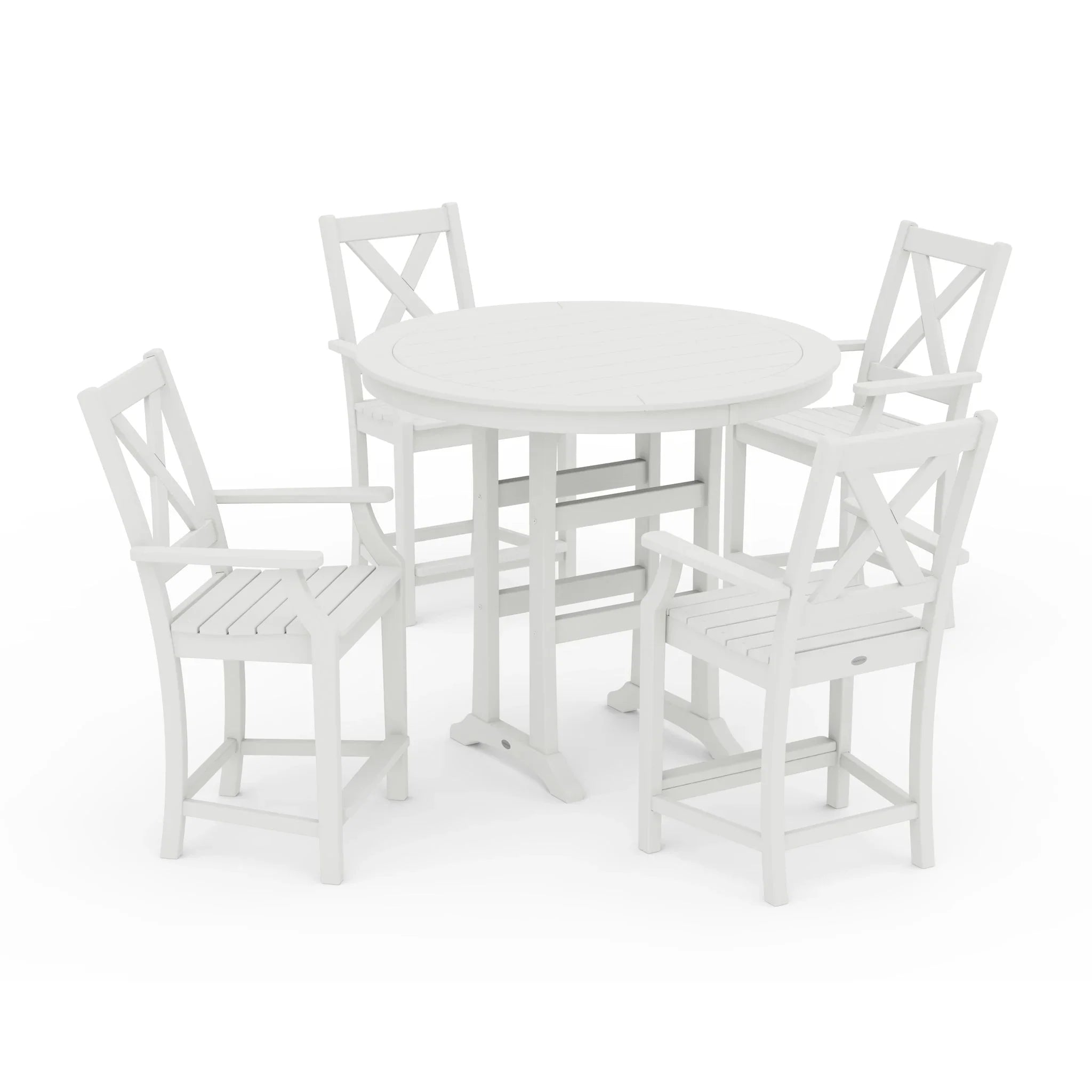 Braxton 5-Piece Nautical Trestle Arm Chair Counter Set 9