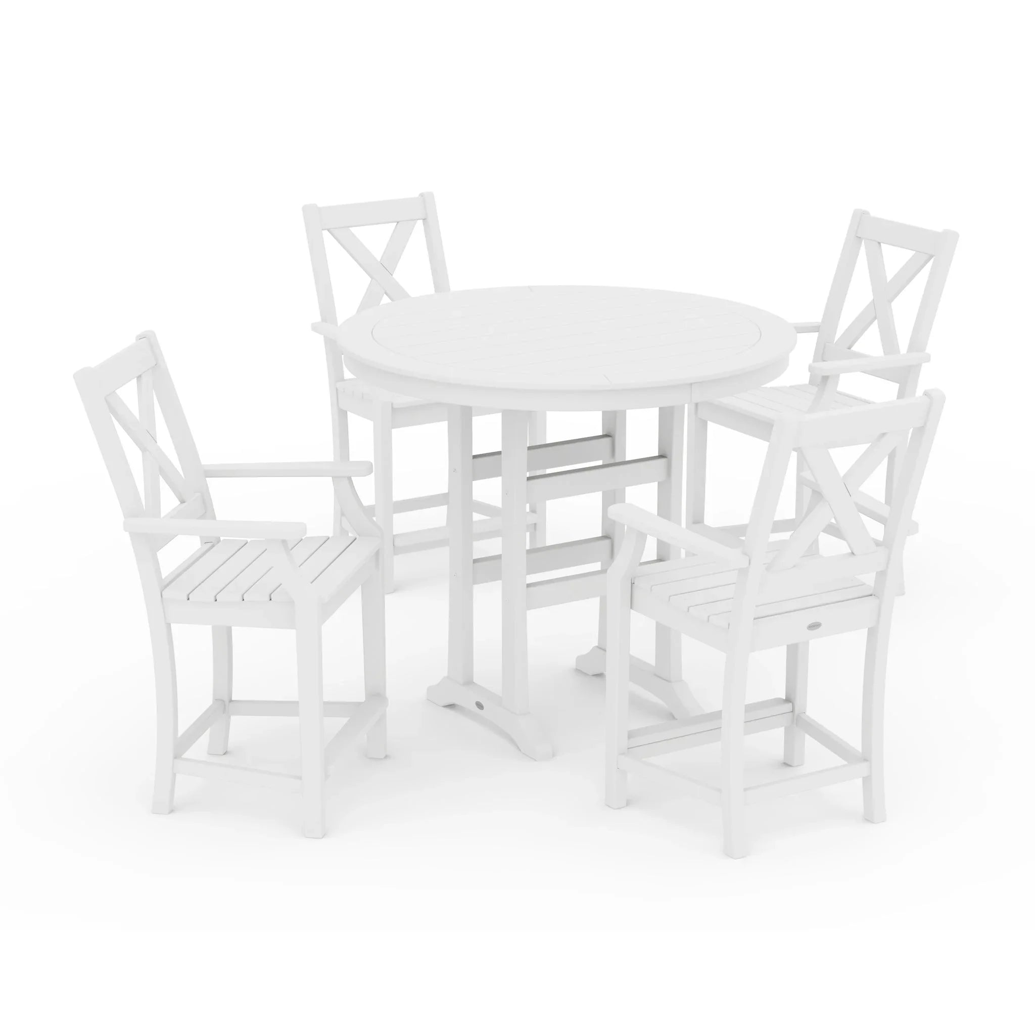 Braxton 5-Piece Nautical Trestle Arm Chair Counter Set 6