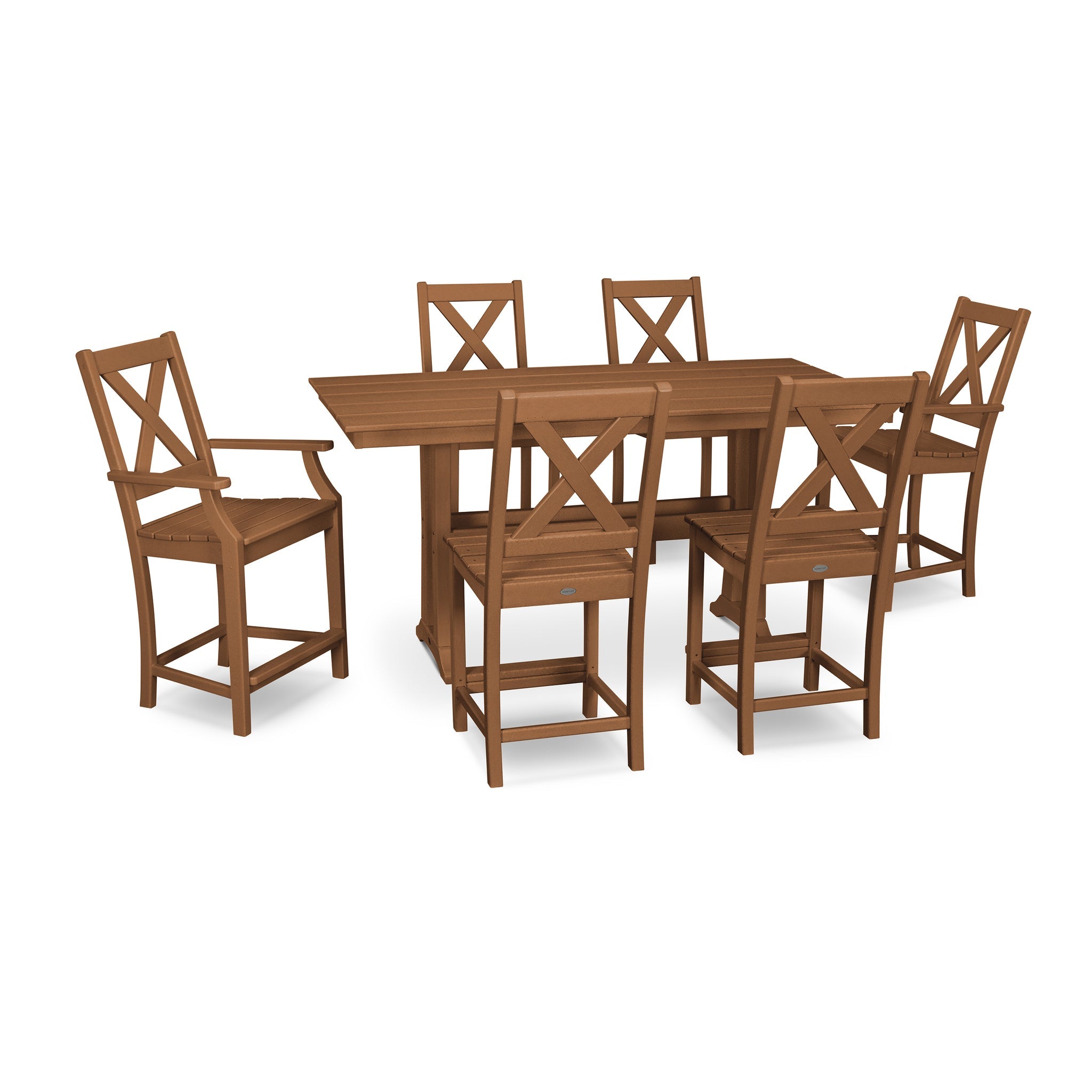 Braxton 7-Piece Farmhouse Trestle Counter Set 4