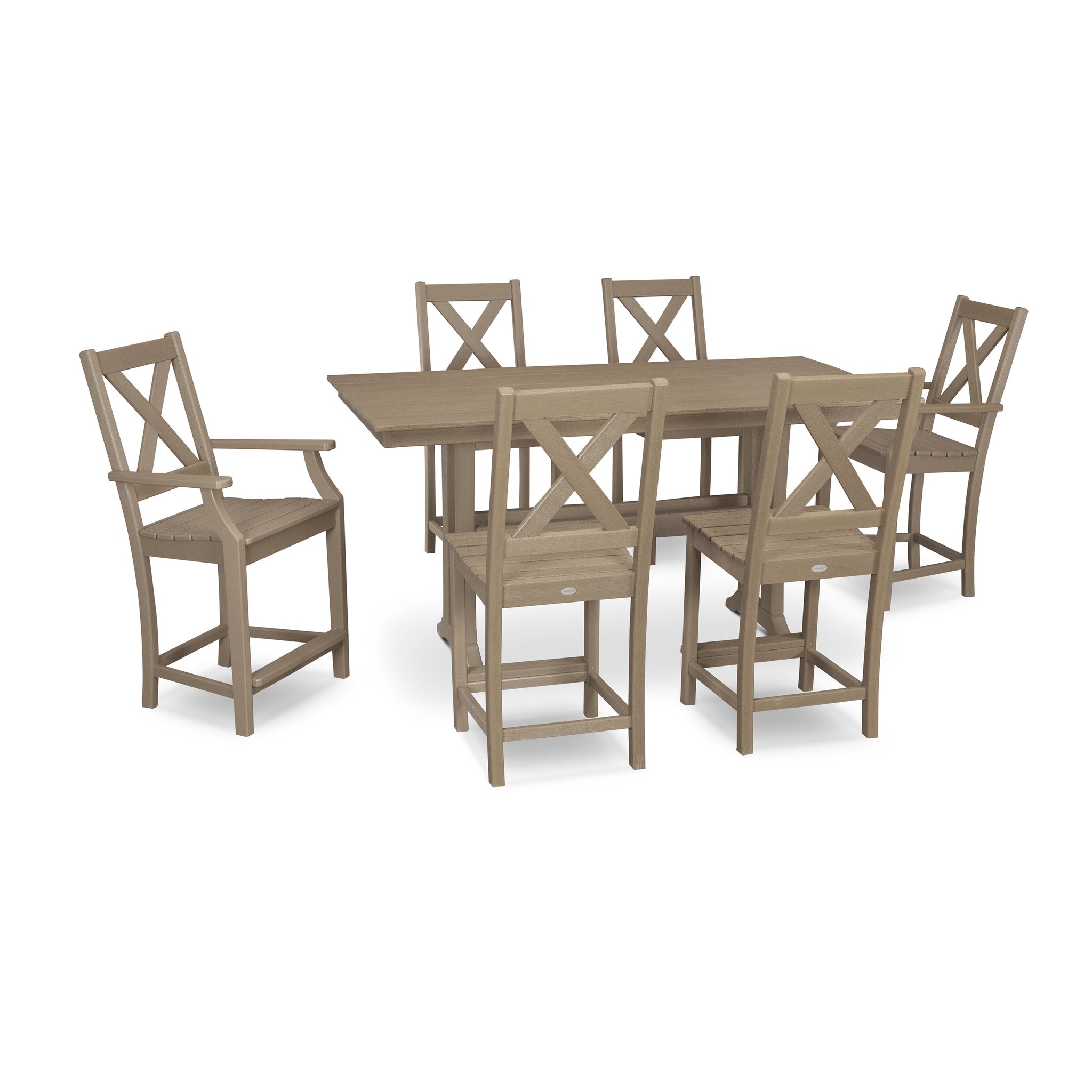 Braxton 7-Piece Farmhouse Trestle Counter Set 8