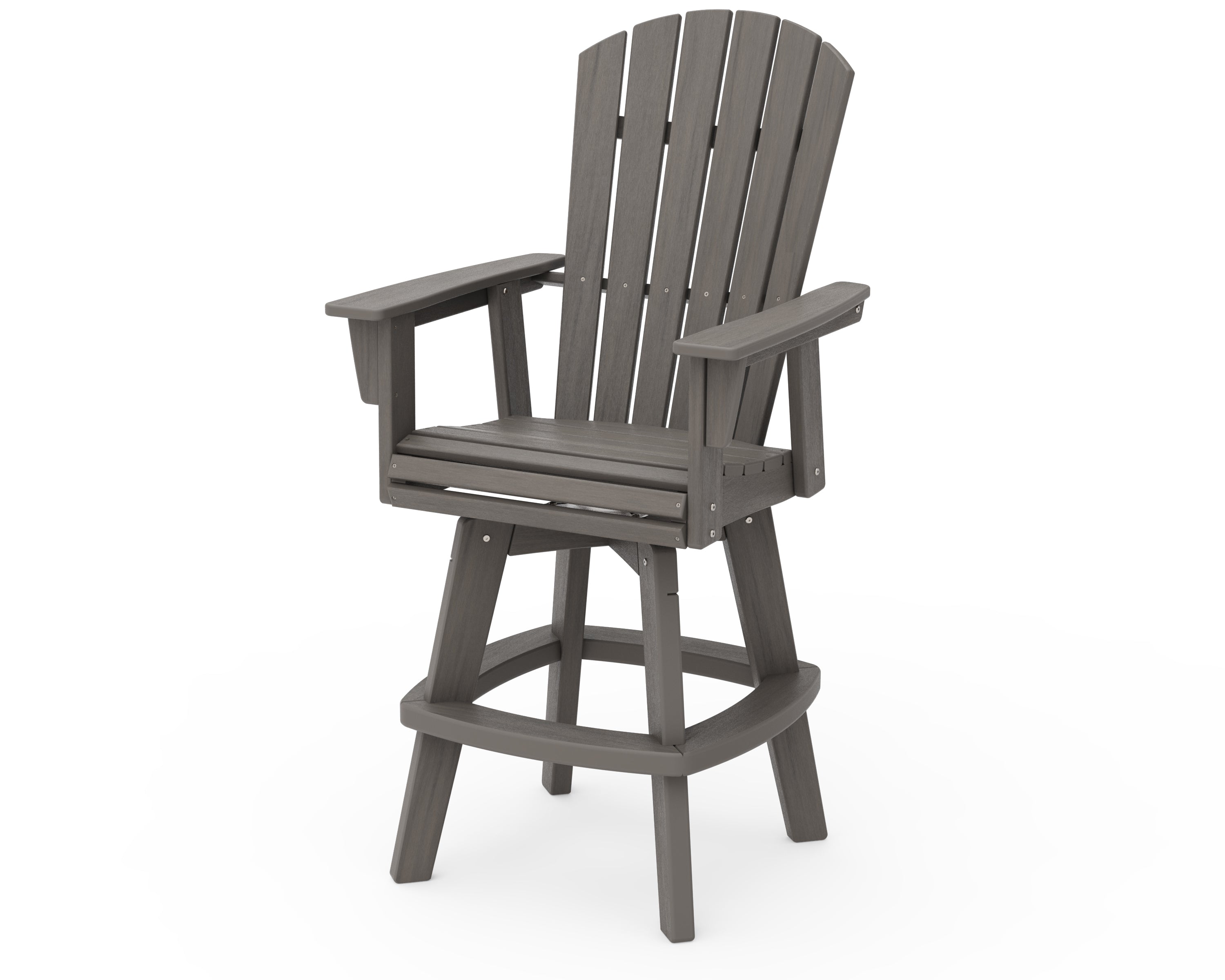 Nautical Curveback Adirondack Swivel Bar Arm Chair