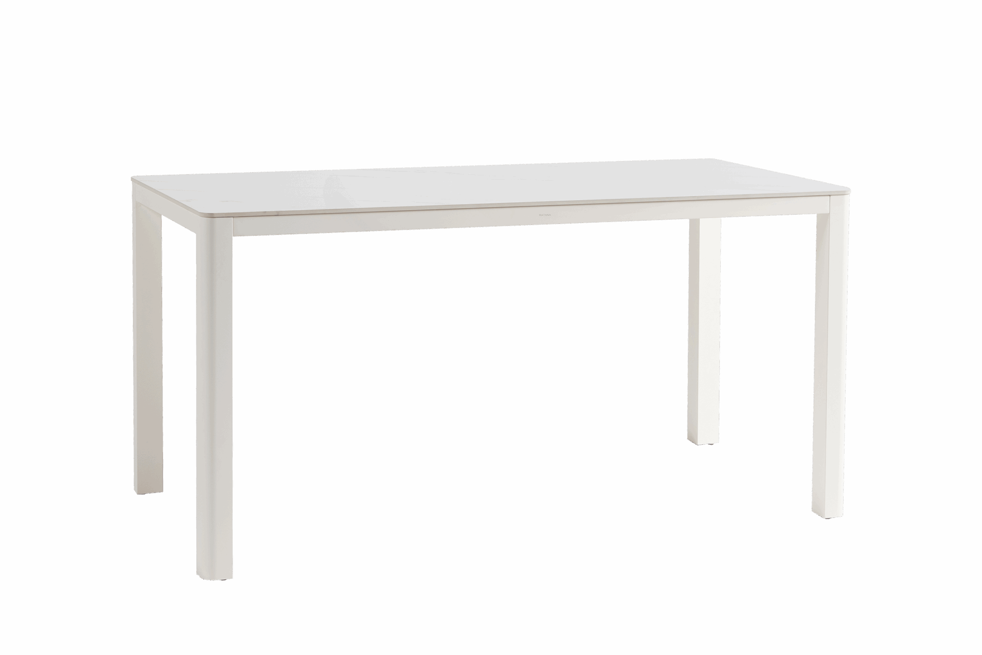 Hampshire 71" x 36" Rectangular Counter Table with Umbrella Hole - Glacier White/White