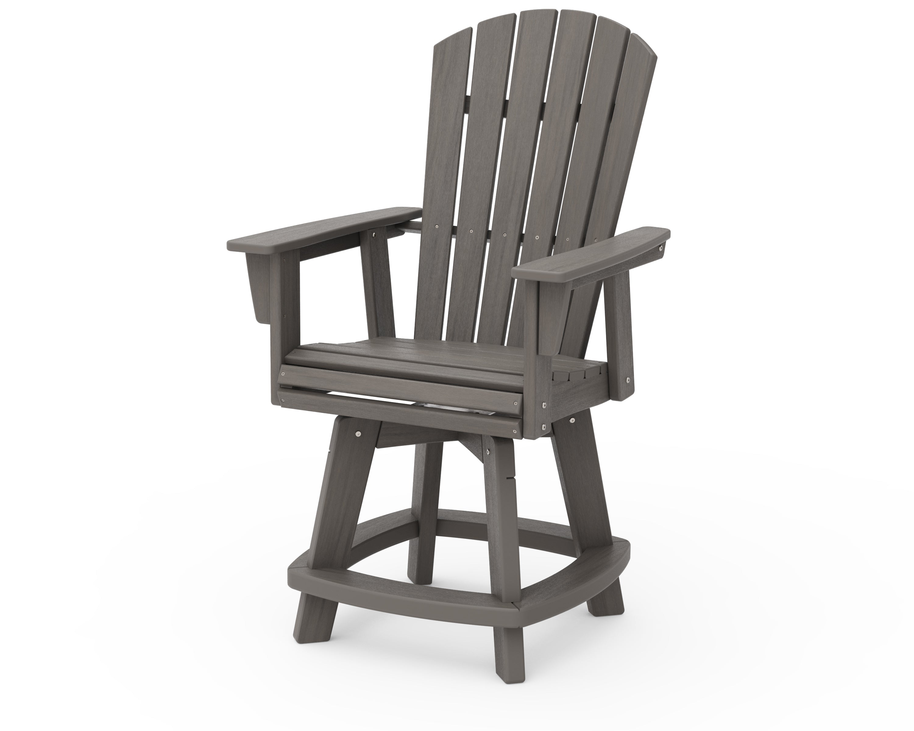 Nautical Curveback Adirondack Swivel Counter Arm Chair