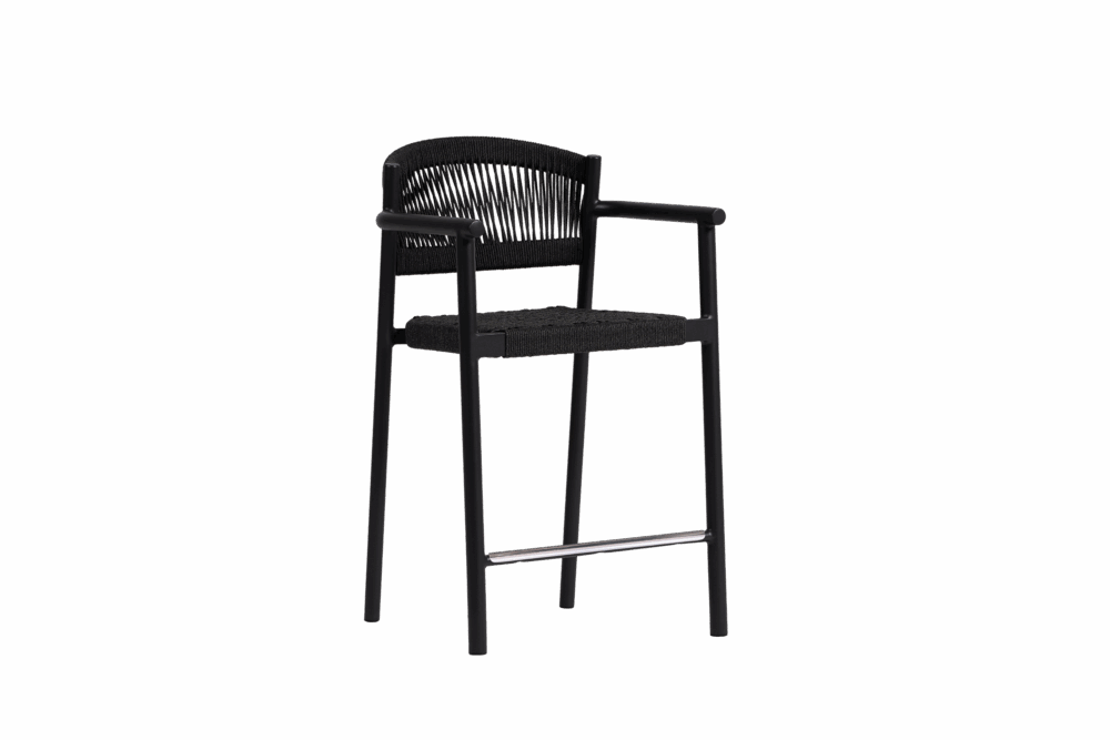 Naples Counter Chair with Arm - Charcoal/Diva Night