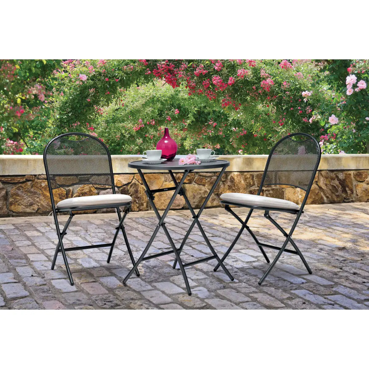 Cafe Napoli Wrought Iron 3-Piece Bistro Set
