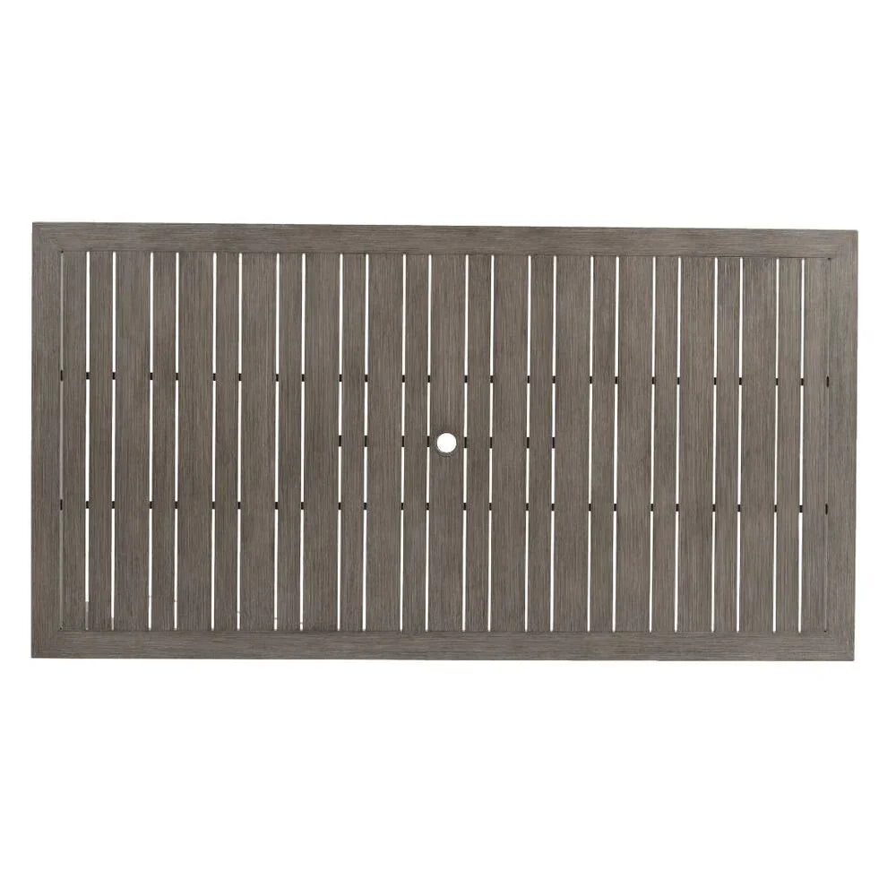 Canbria 84.25" x 44.25" Rectangular Dining Table with Umbrella Hole 8