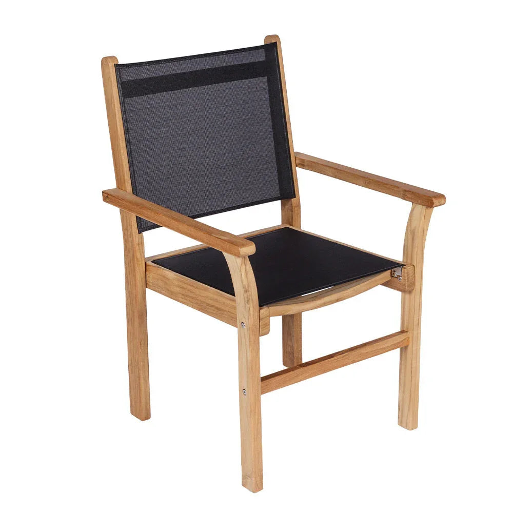 Royal Teak Captiva Stackable Sling Dining Arm Chair