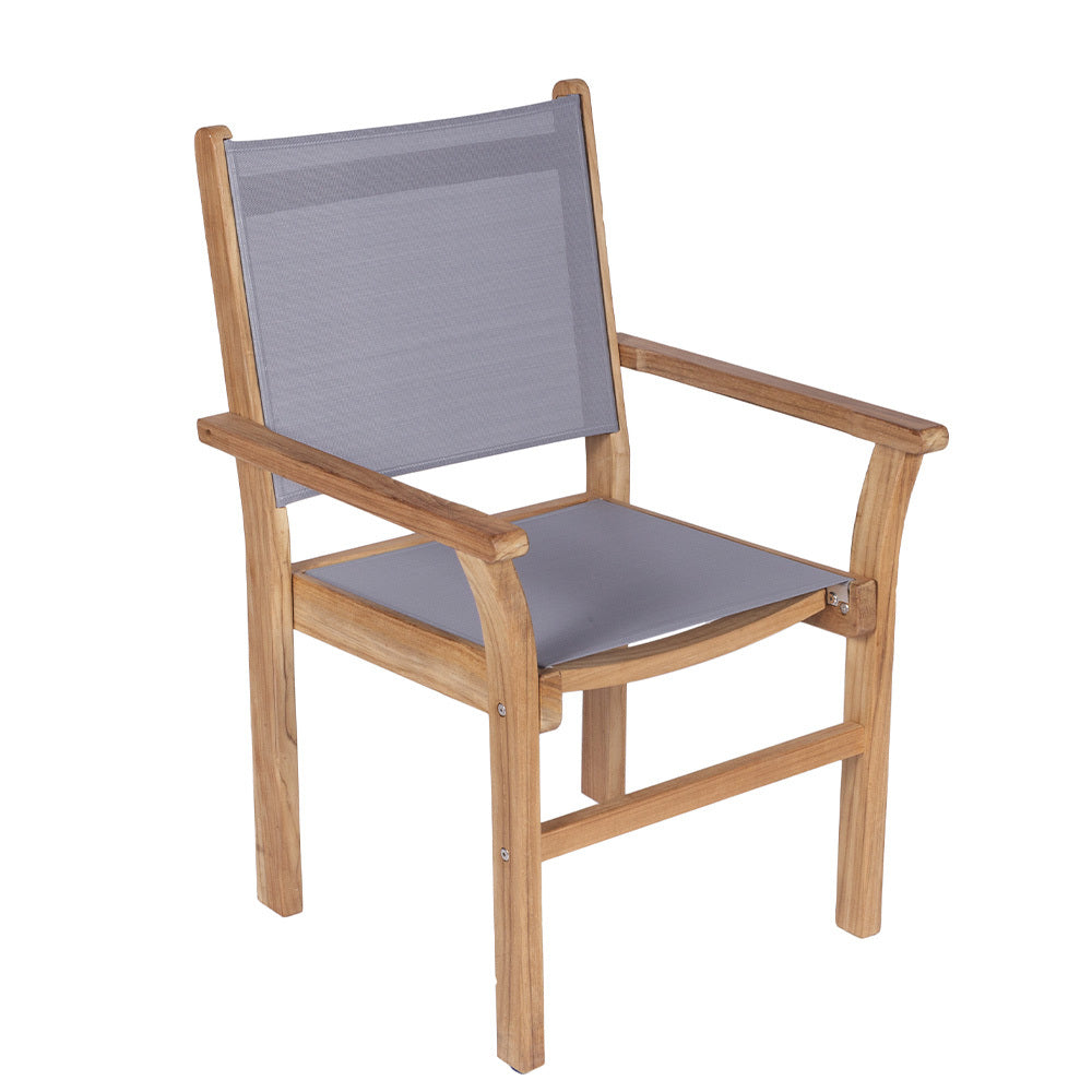 Royal Teak Captiva Stackable Sling Dining Arm Chair