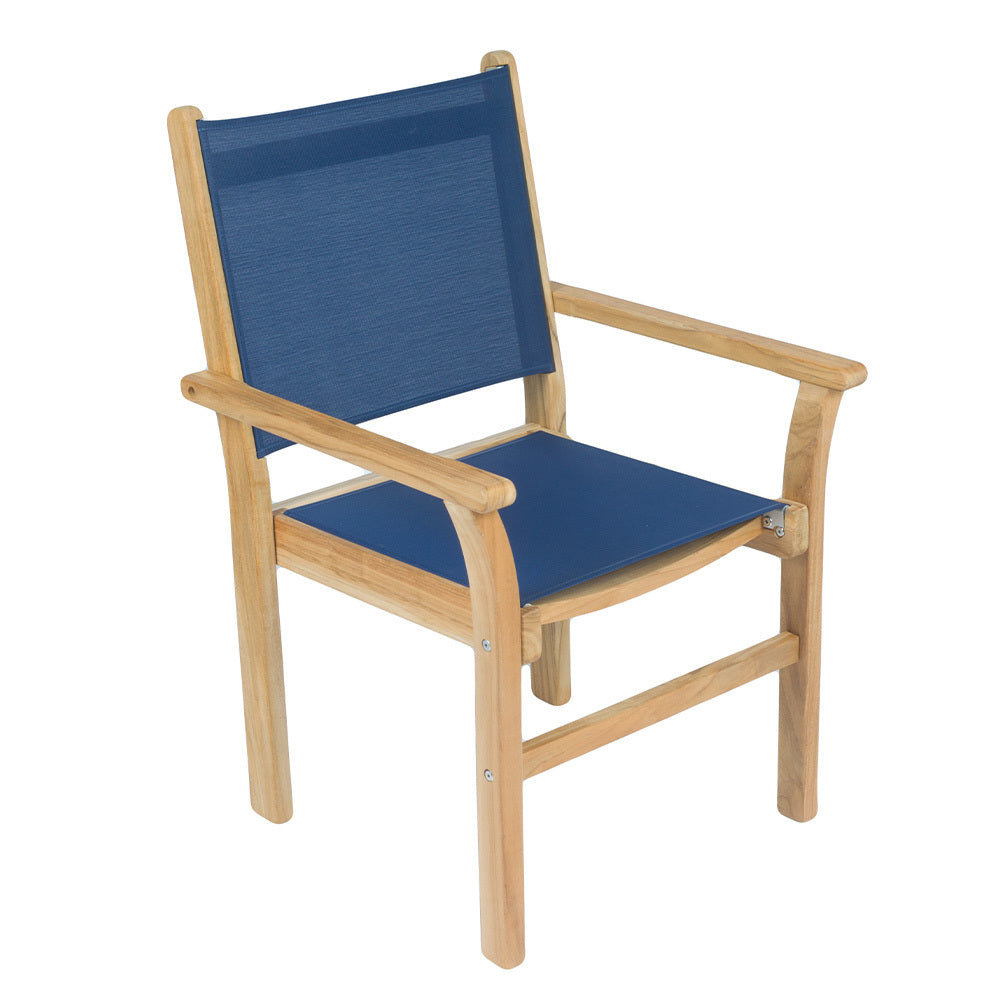 Royal Teak Captiva Stackable Sling Dining Arm Chair