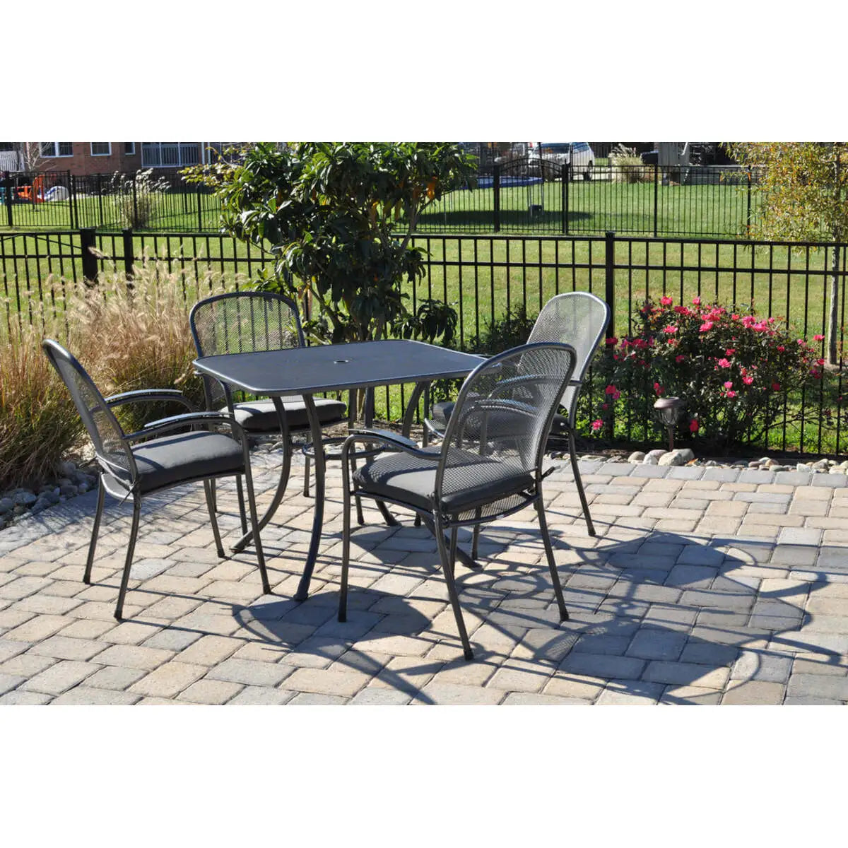 Carlo Wrought Iron Stackable Arm Chair